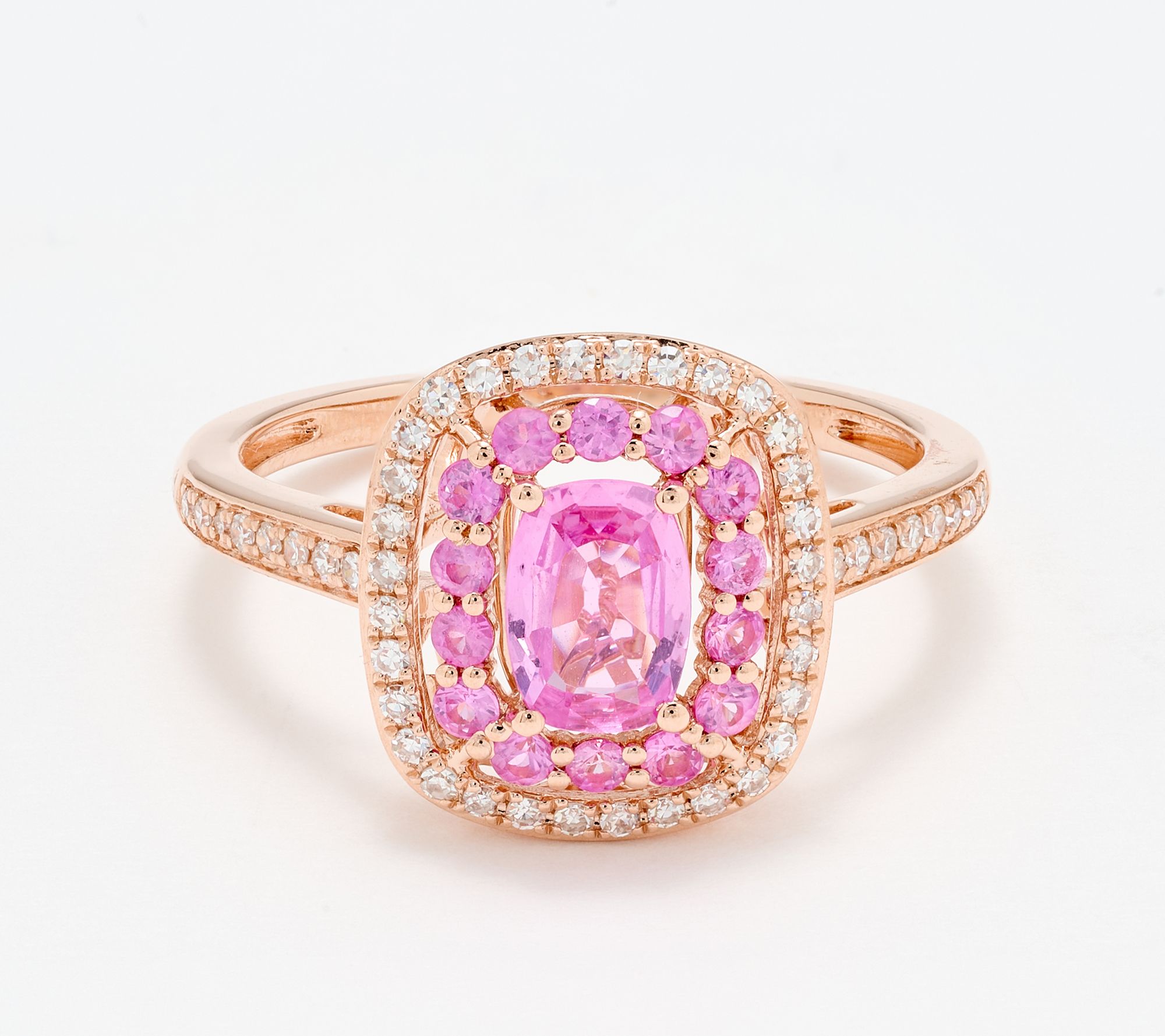 Effy 14K Rose Gold Diamond & Pink Sapphire Ring