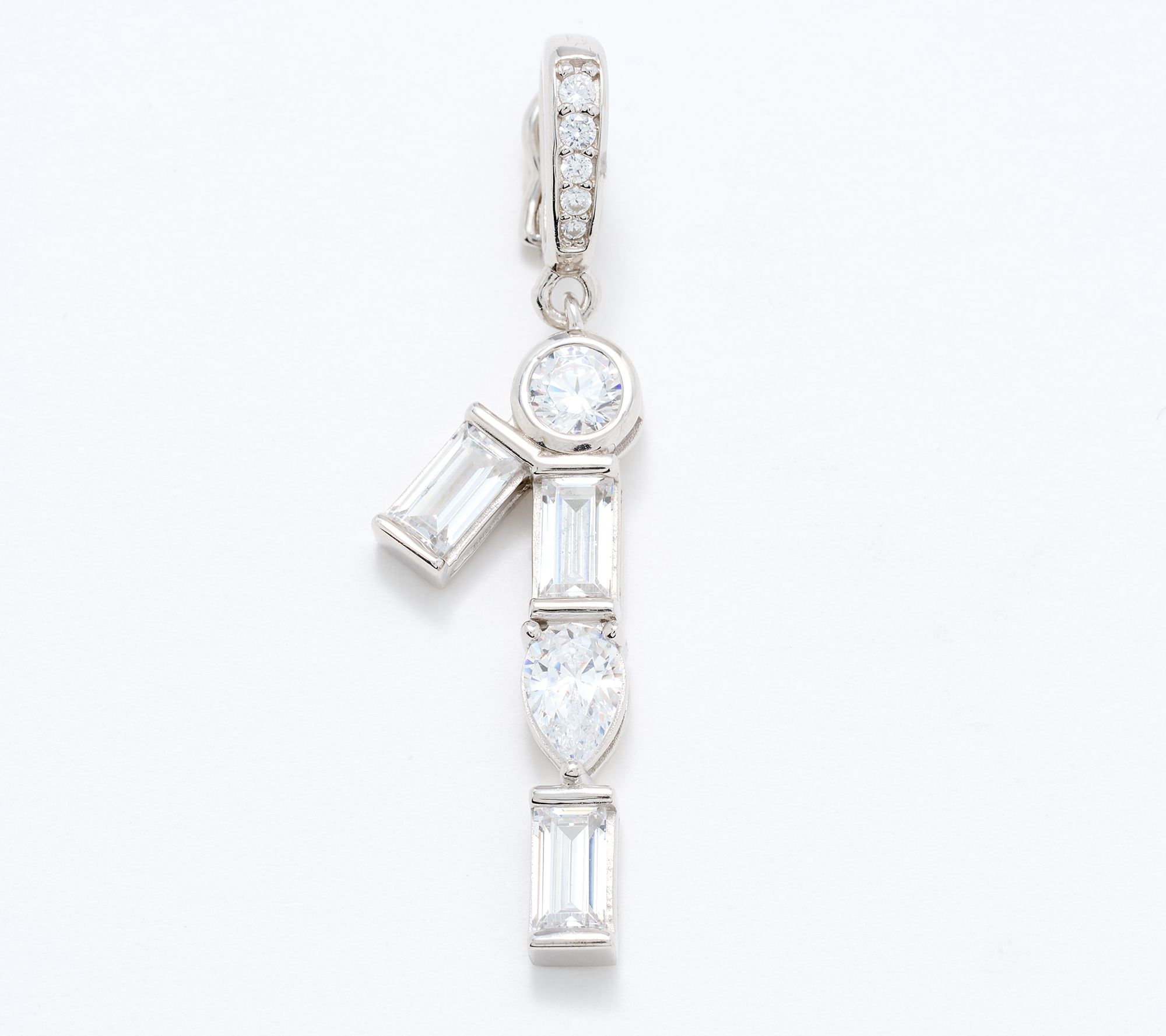 Diamonique x Lulu Frost Number Charm Enhancer, Sterling Silver