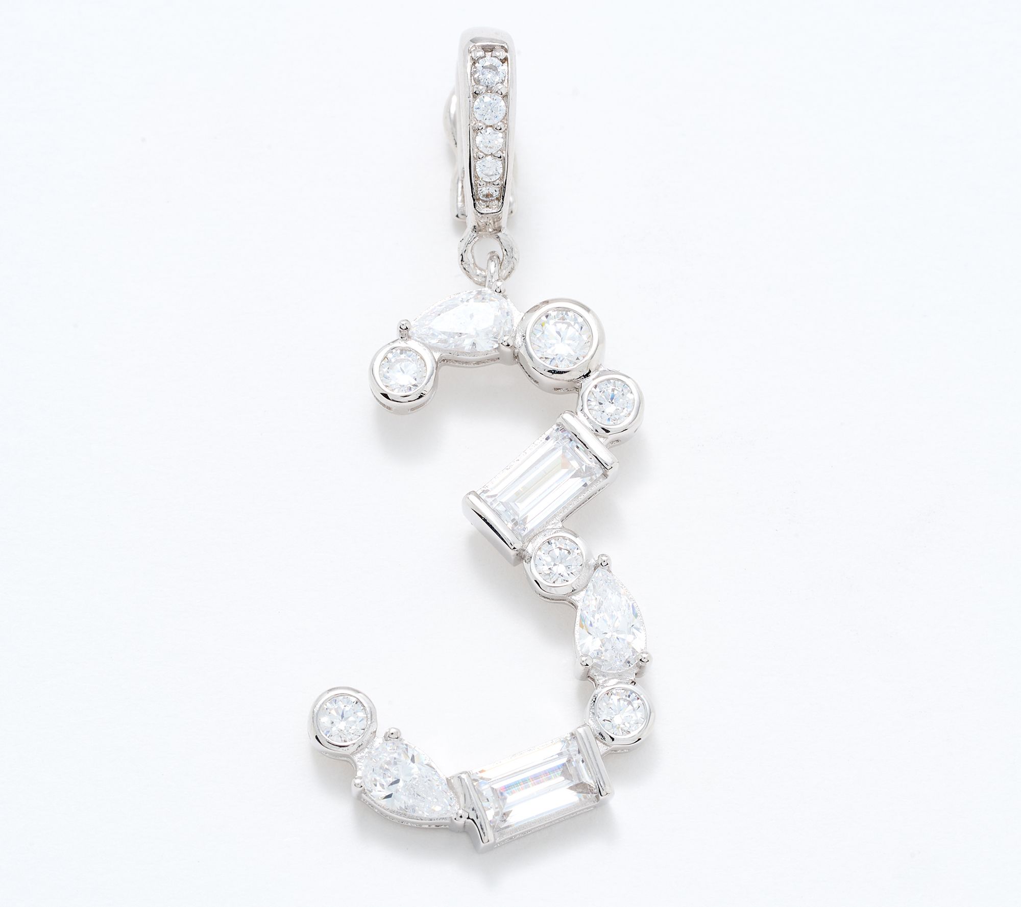 Diamonique x Lulu Frost Number Charm Enhancer, Sterling Silver