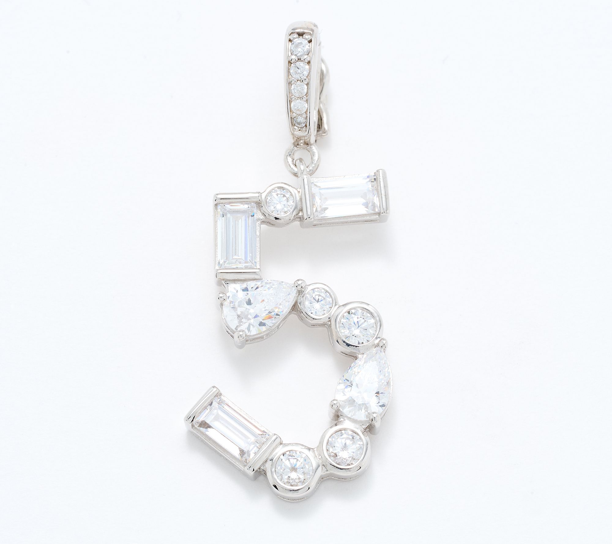 Diamonique x Lulu Frost Number Charm Enhancer, Sterling Silver
