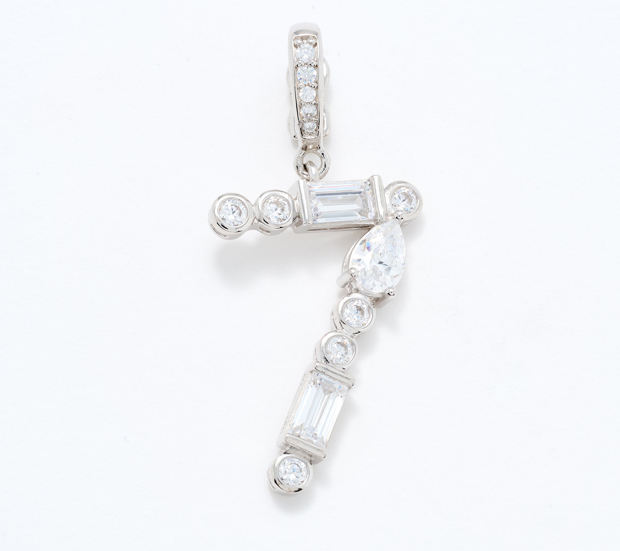 Diamonique x Lulu Frost Number Charm Enhancer, Sterling Silver