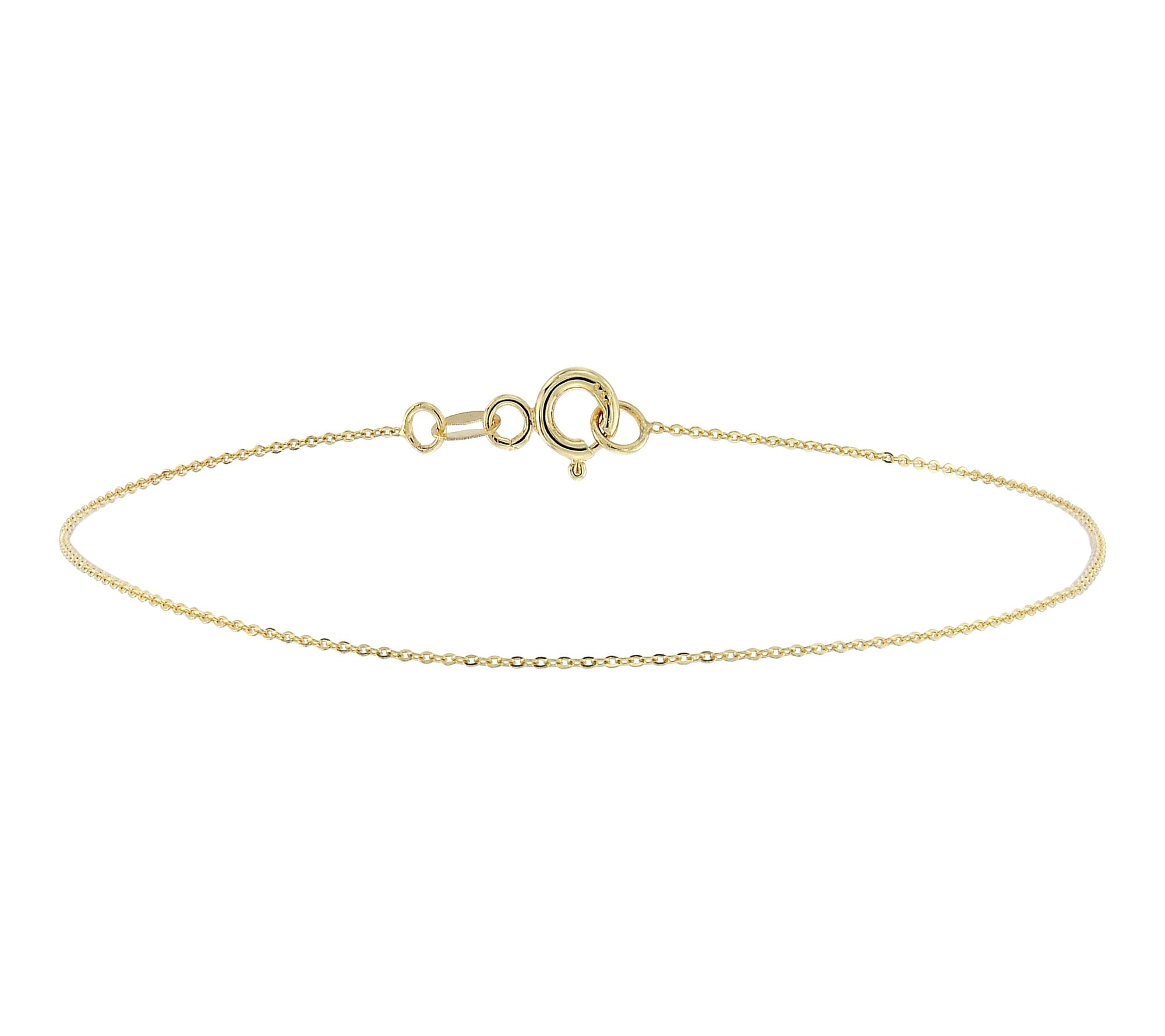 Adorna 14K Gold 0.8mm Solid Cable Chain Bracelet