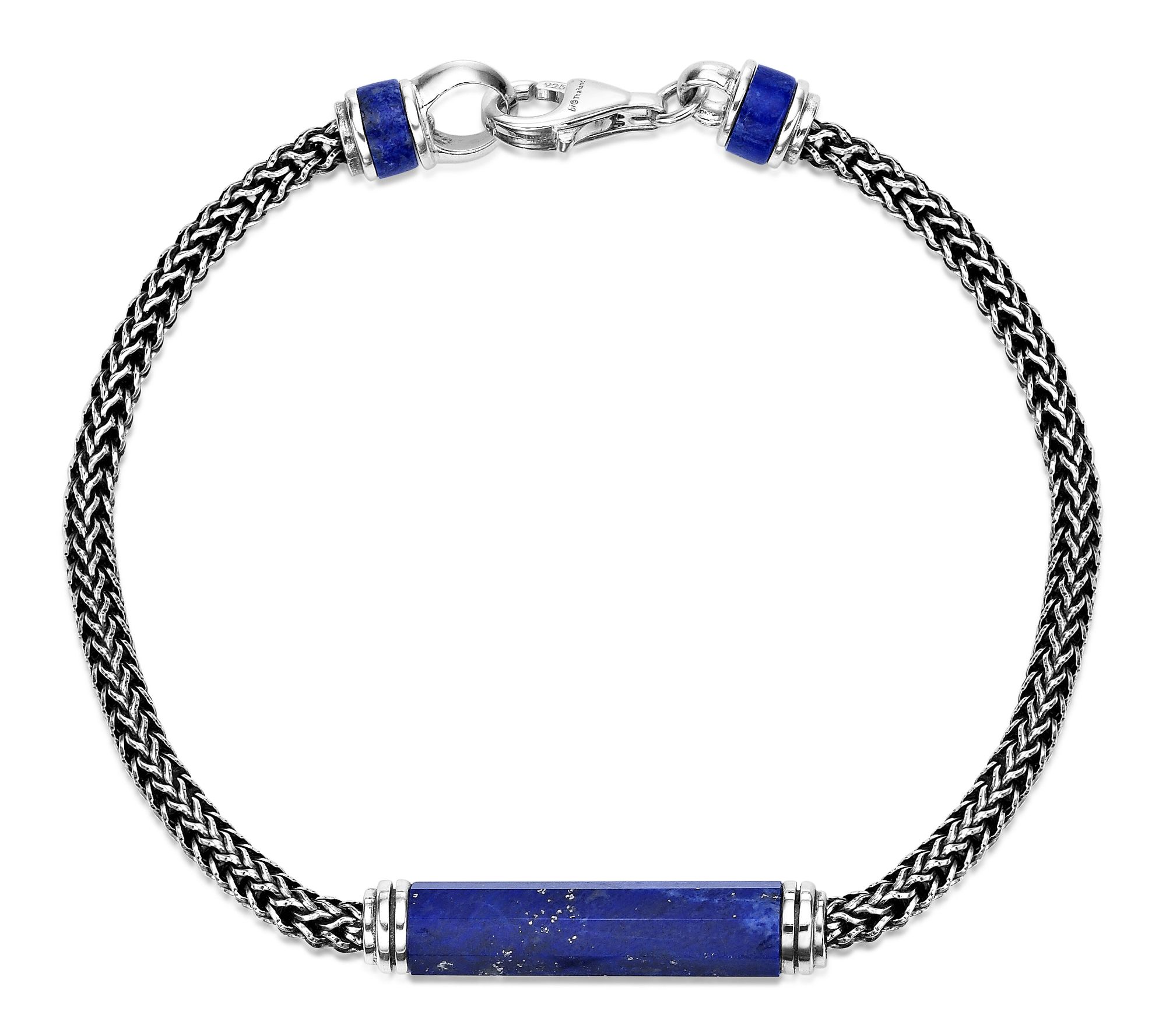 LYNX Men's Sterling Silver Lapis Bracelet