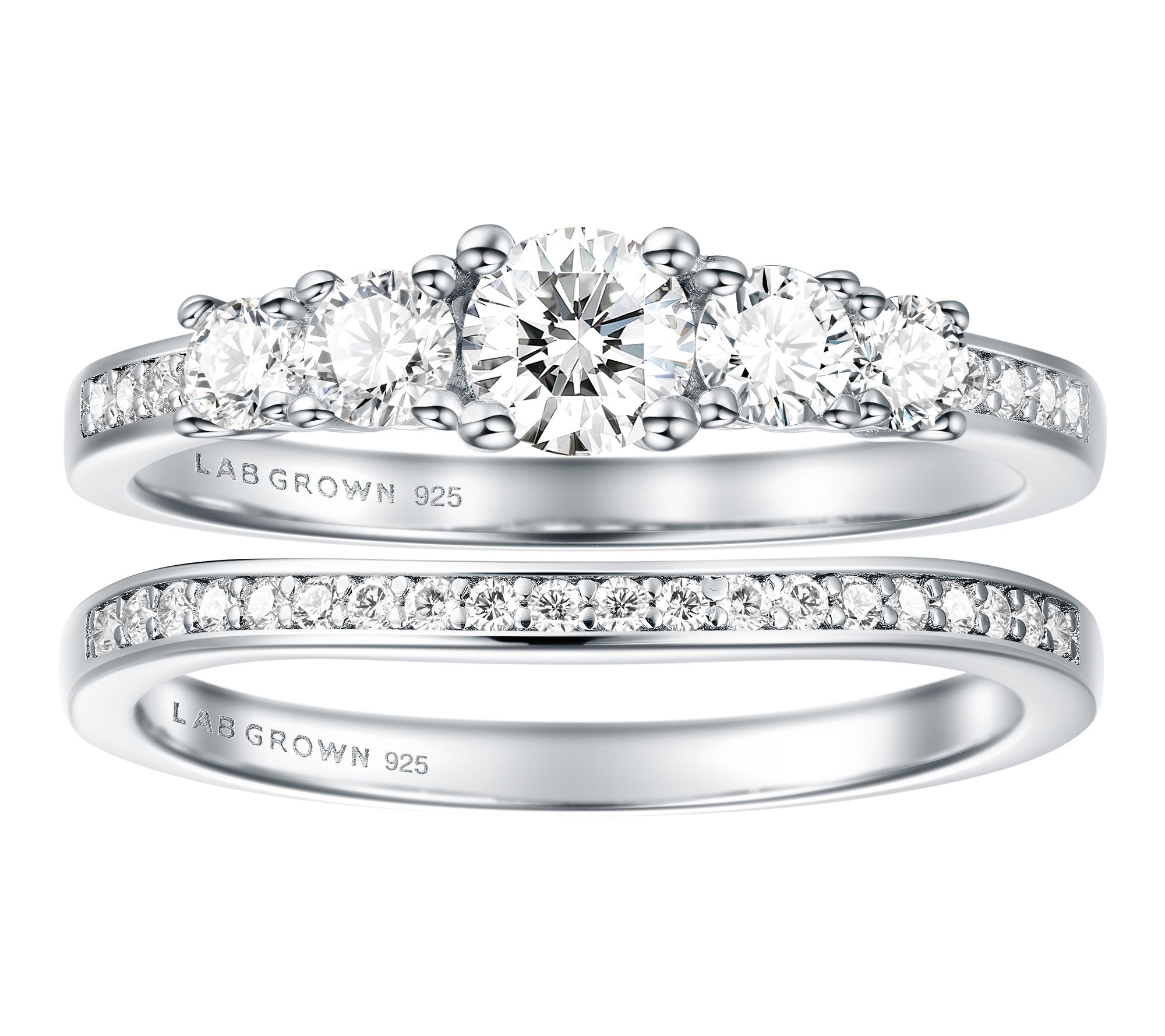 Fire Light 0.75 cttw Lab Grown Diamond Ring Set, Sterling