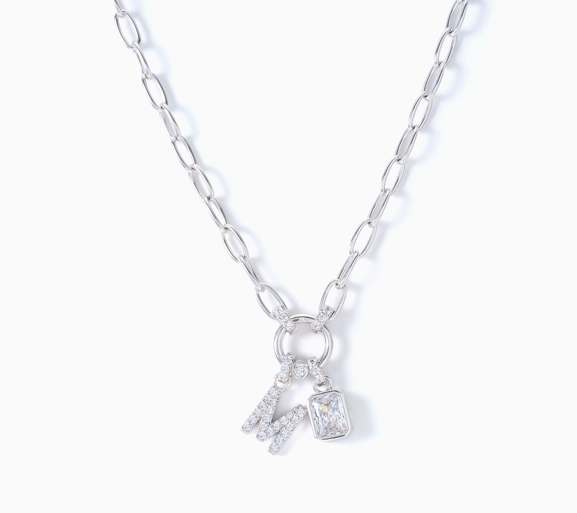  Diamonique x Kathy Levine Simply Mine Necklace, Silvertone
