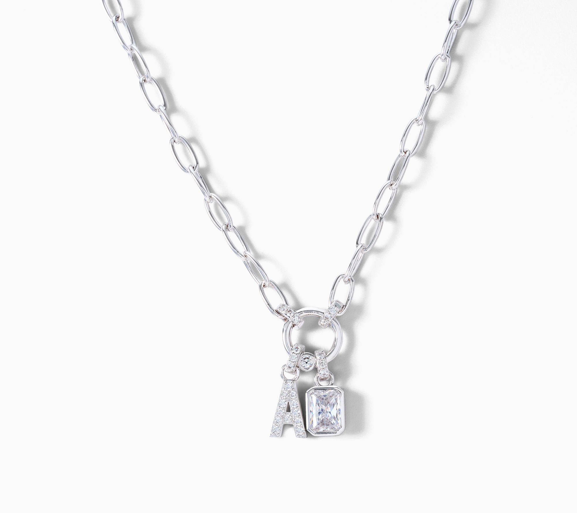 Diamonique x Kathy Levine Simply Mine Necklace, Silvertone