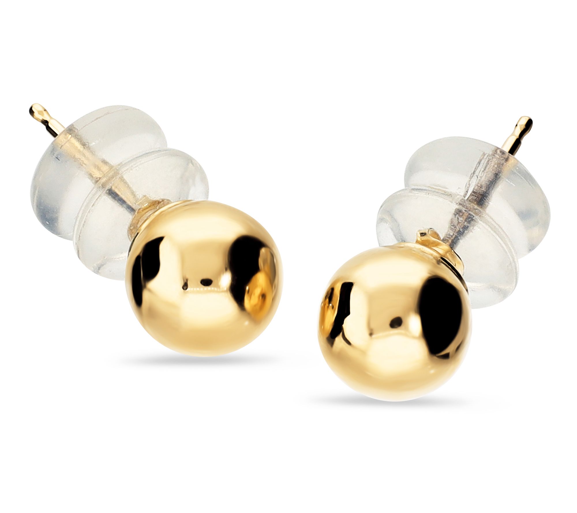 David Markstein 14K Gold Polis hed Bead 6mm St ud Earrings