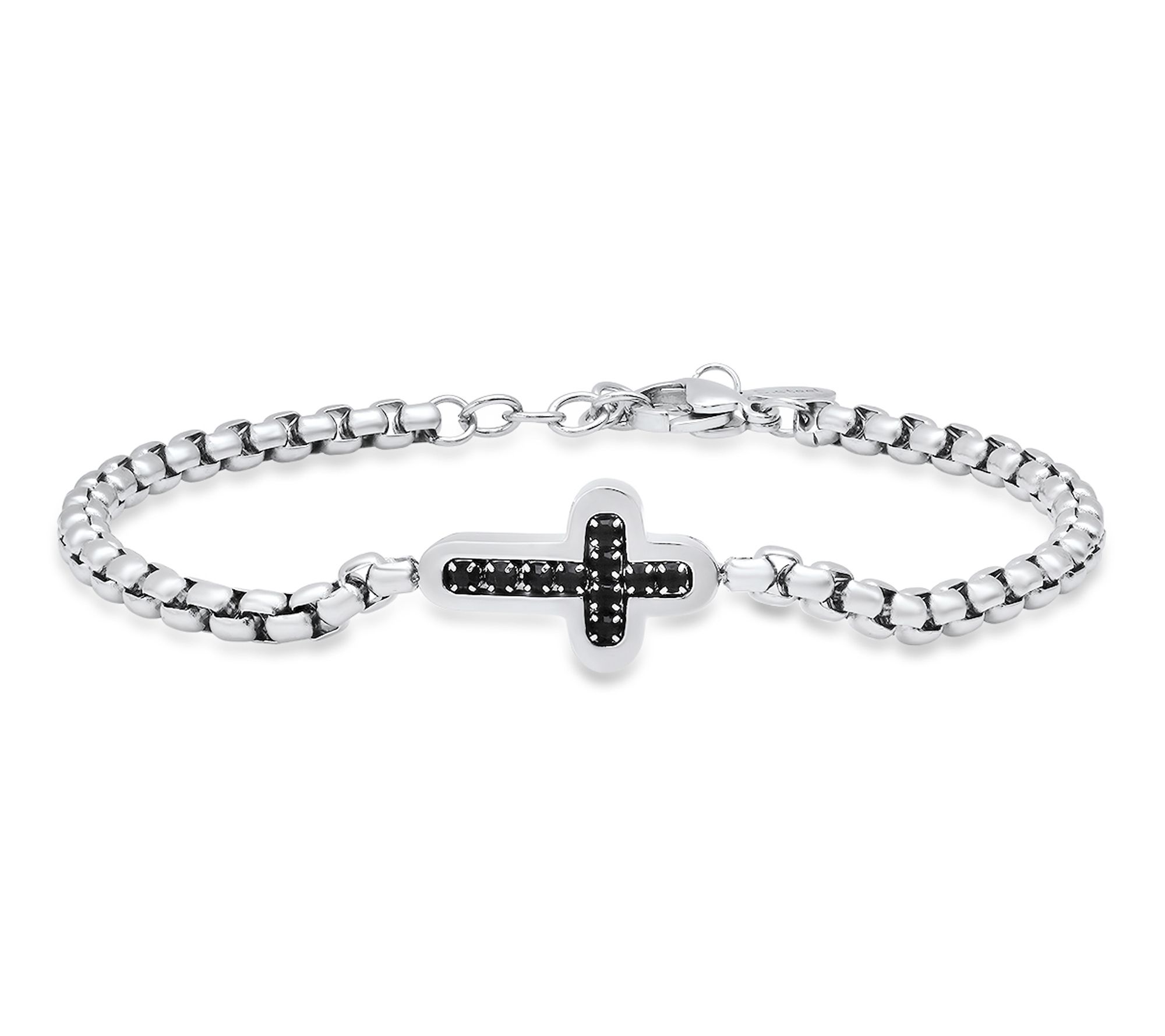 Steel by Design Men's Black Cross Bracelet