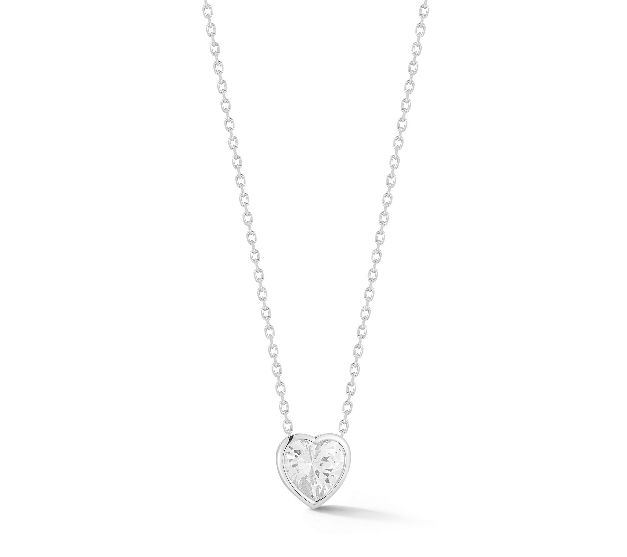 Rachel Zoe Heart-Cut Solitaire Necklace, Sterling