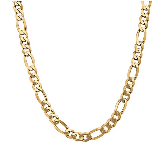 14K Gold 24" Figaro Link Necklace, 60.2g