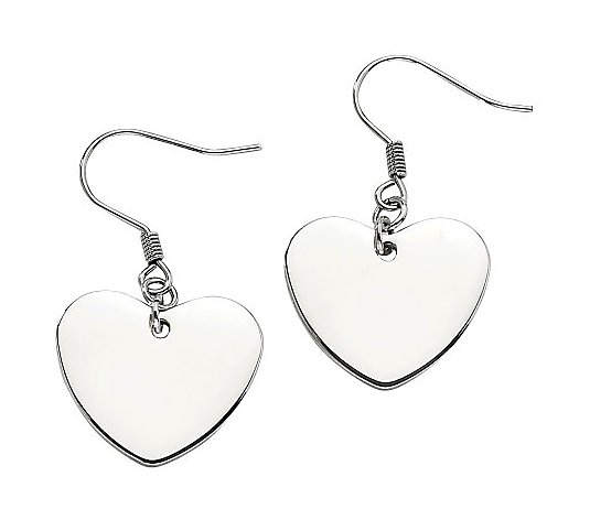 Steel by Design Polished Heart Dangle Earrings