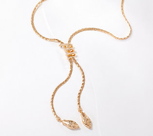 Susan Graver Crystal & Bead Metallic Blue Chain Necklace QVC J272750 