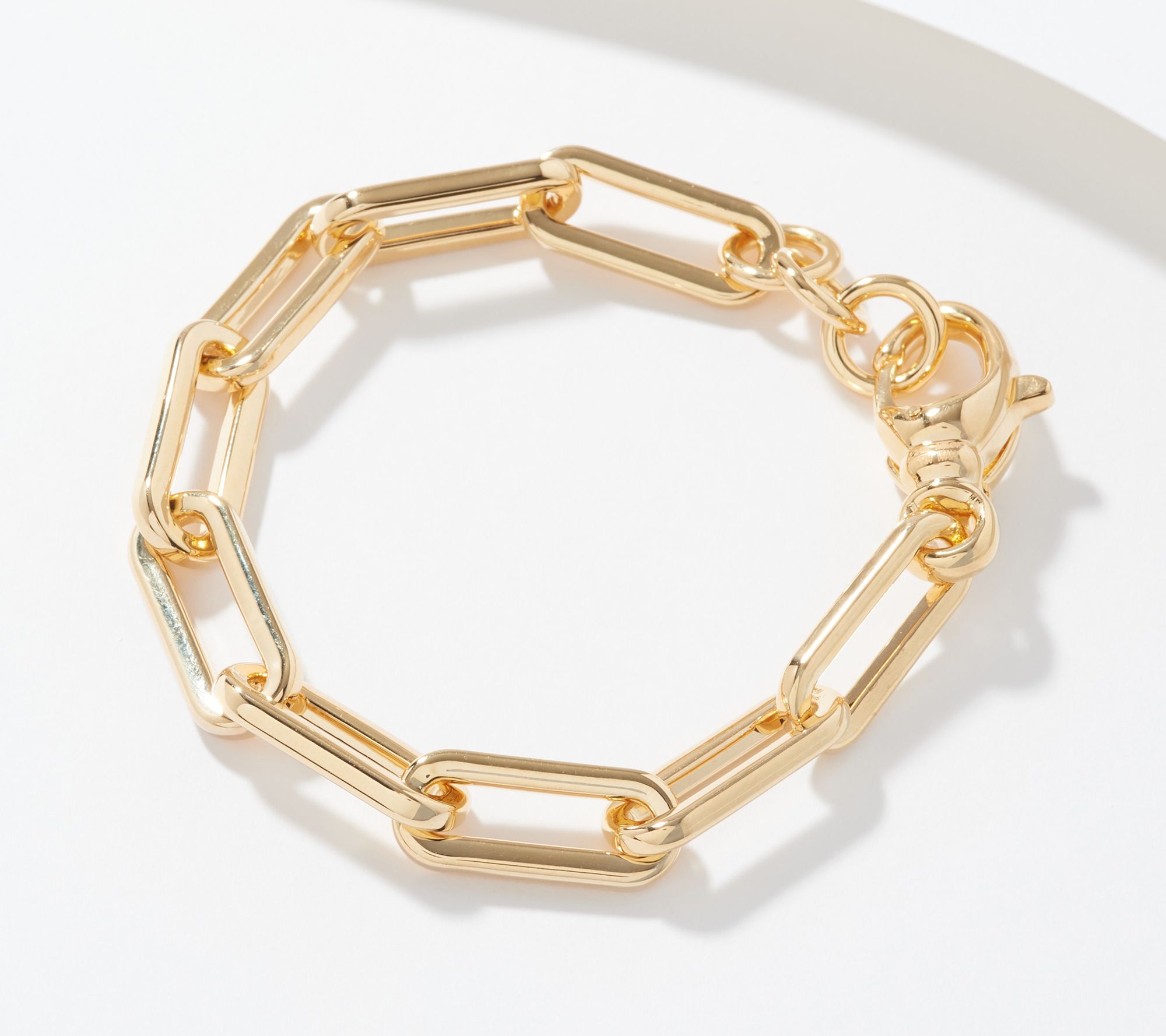 Oro Nuovo 14K Gold Over Resin Paperclip Bracelet QVC