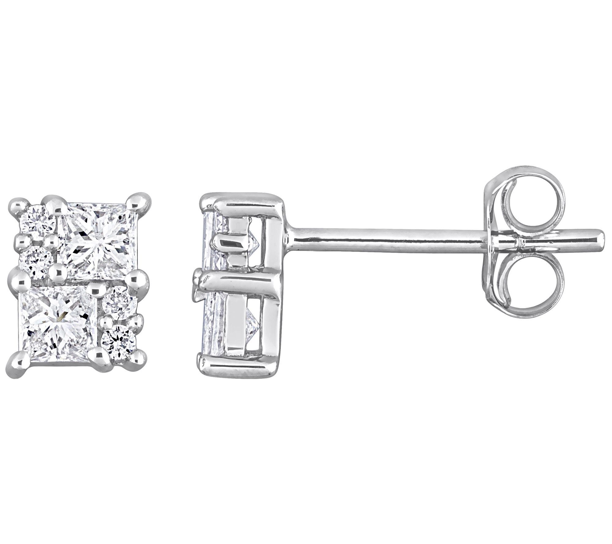 Affinity 0.45 cttw Diamond Stud Earrings, 14K White Gold