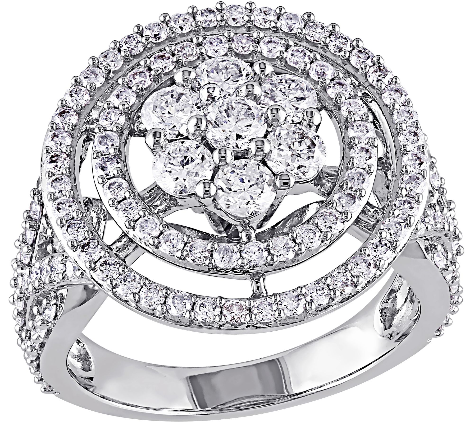 Affinity 2 cttw Diamond Floral Ring, 14K — QVC.com