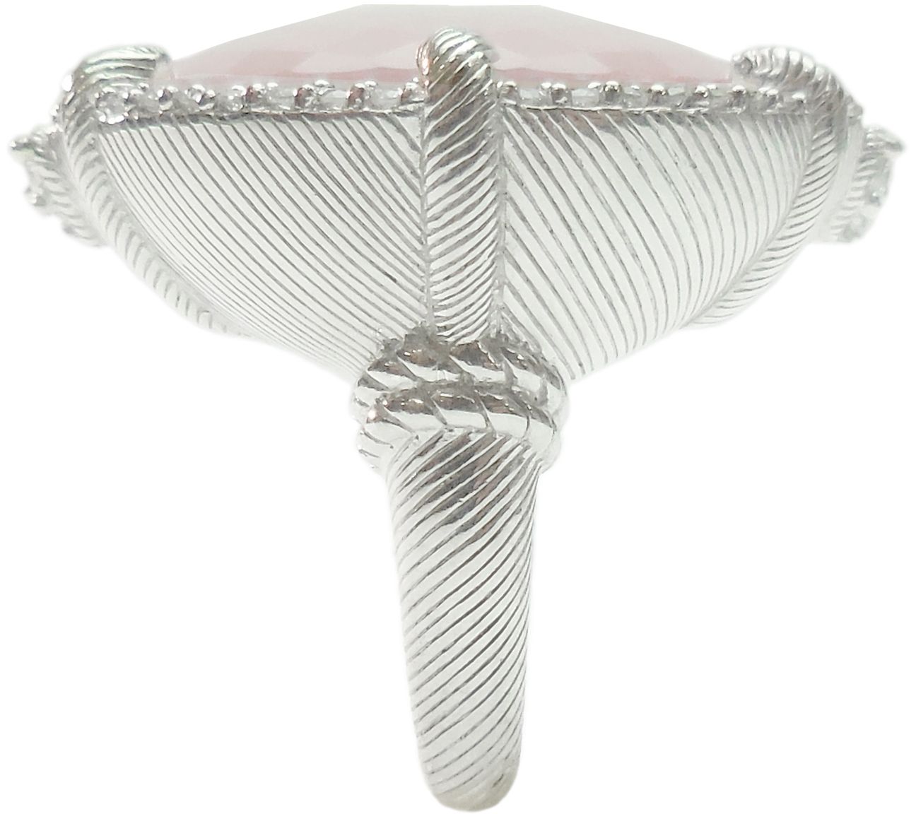 Judith Ripka Sterling Pink Opal/Rose Quartz & Diamonique Ring - QVC.com