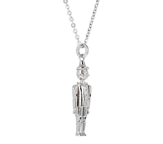 Italian Silver Pinocchio Pendant w/ Chain, Sterling 22.5g