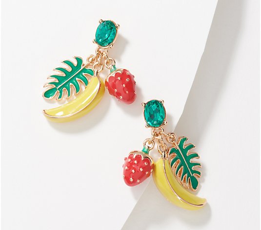 Strawberry & Banana Leaf Fashion Earrings