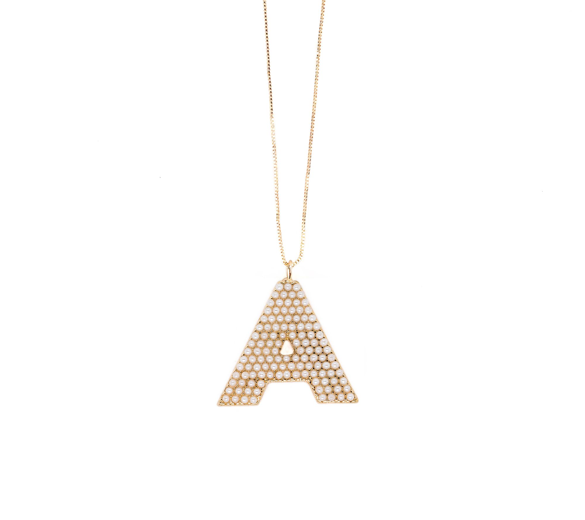 Violet & Brooks Pearl Initial Pendant w/ Chain