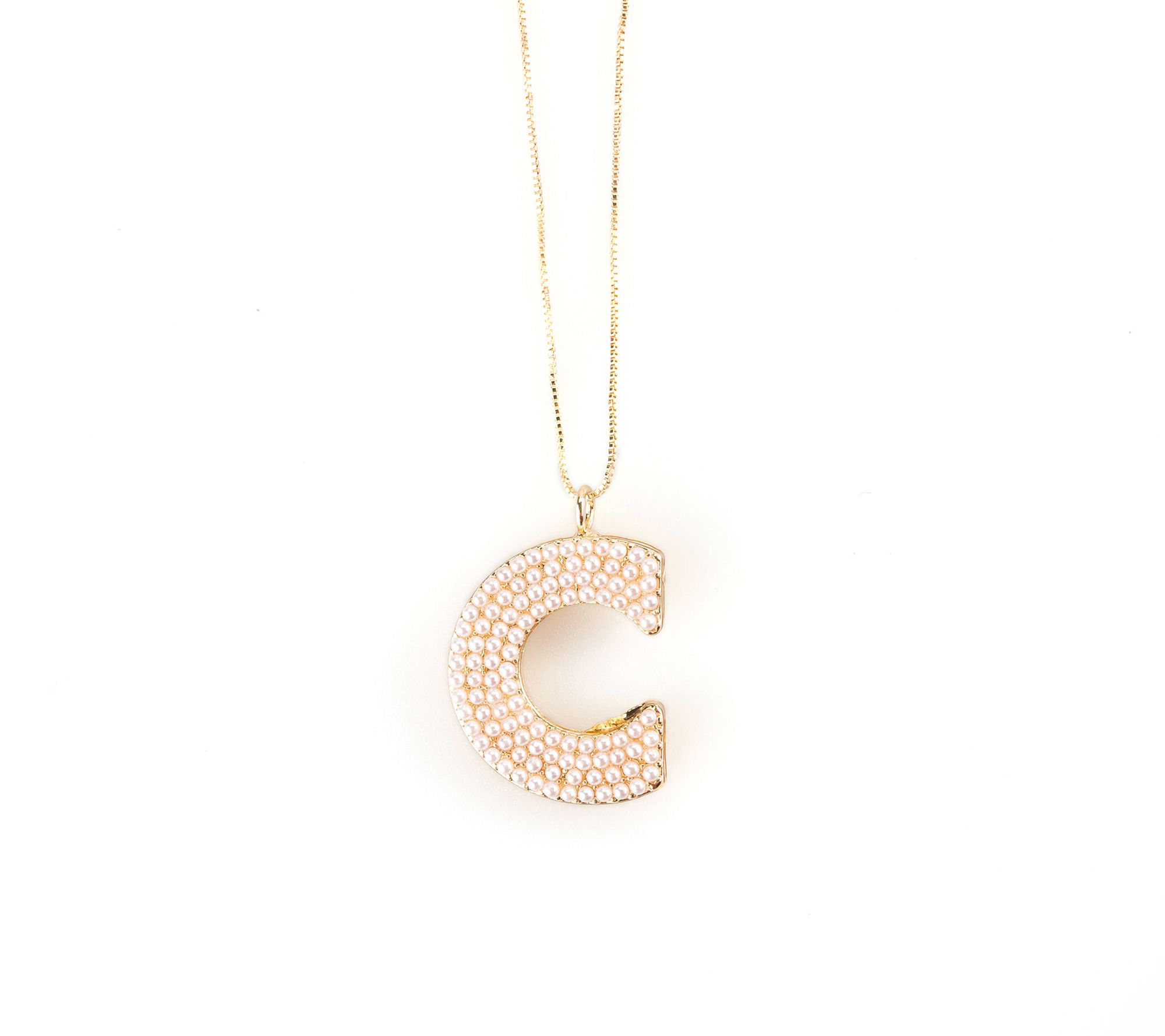 Violet & Brooks Pearl Initial Pendant w/ Chain