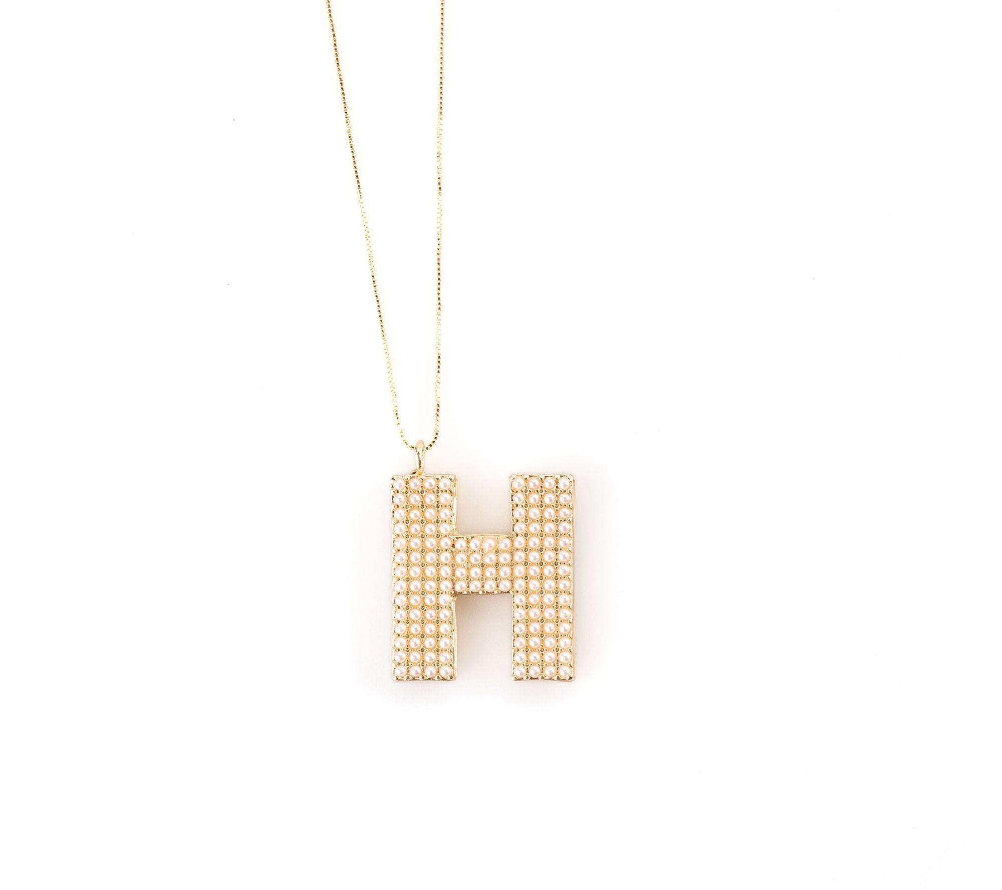 Violet & Brooks Pearl Initial Pendant w/ Chain