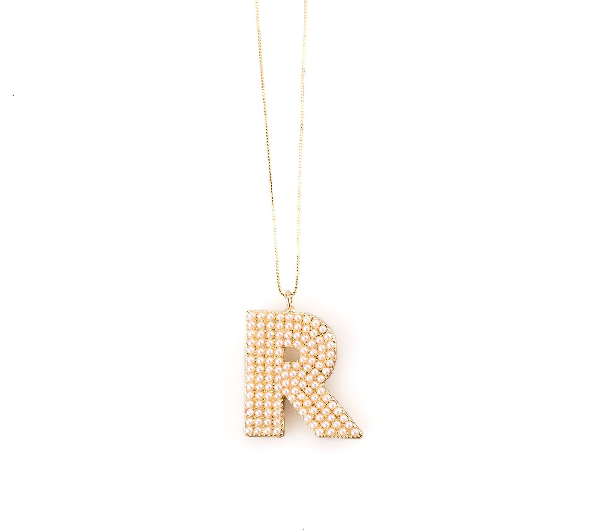 Violet & Brooks Pearl Initial Pendant w/ Chain