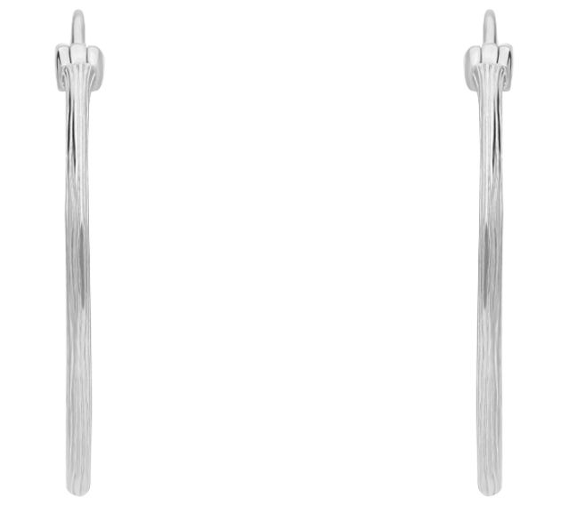 Ariva Sterling Silver Silk Textured Hoop Earrings
