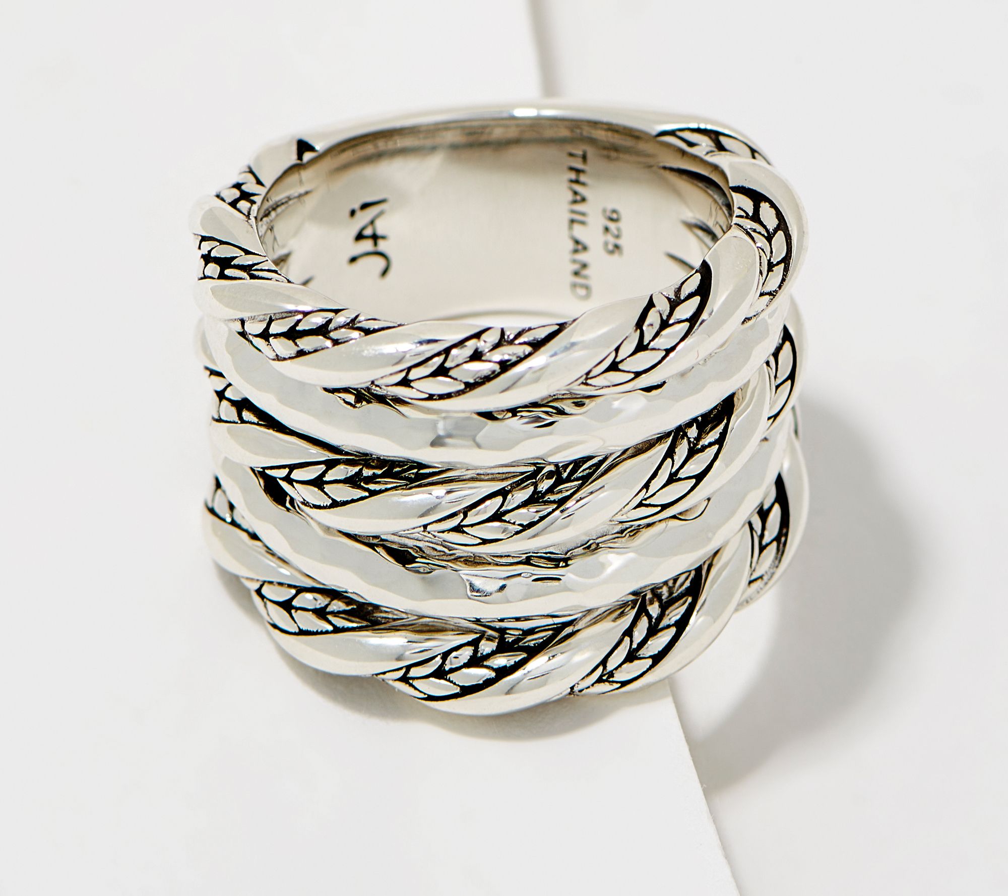 Silver Chain Ring Silver Stainless Steel Twisted Chained Ring Mens