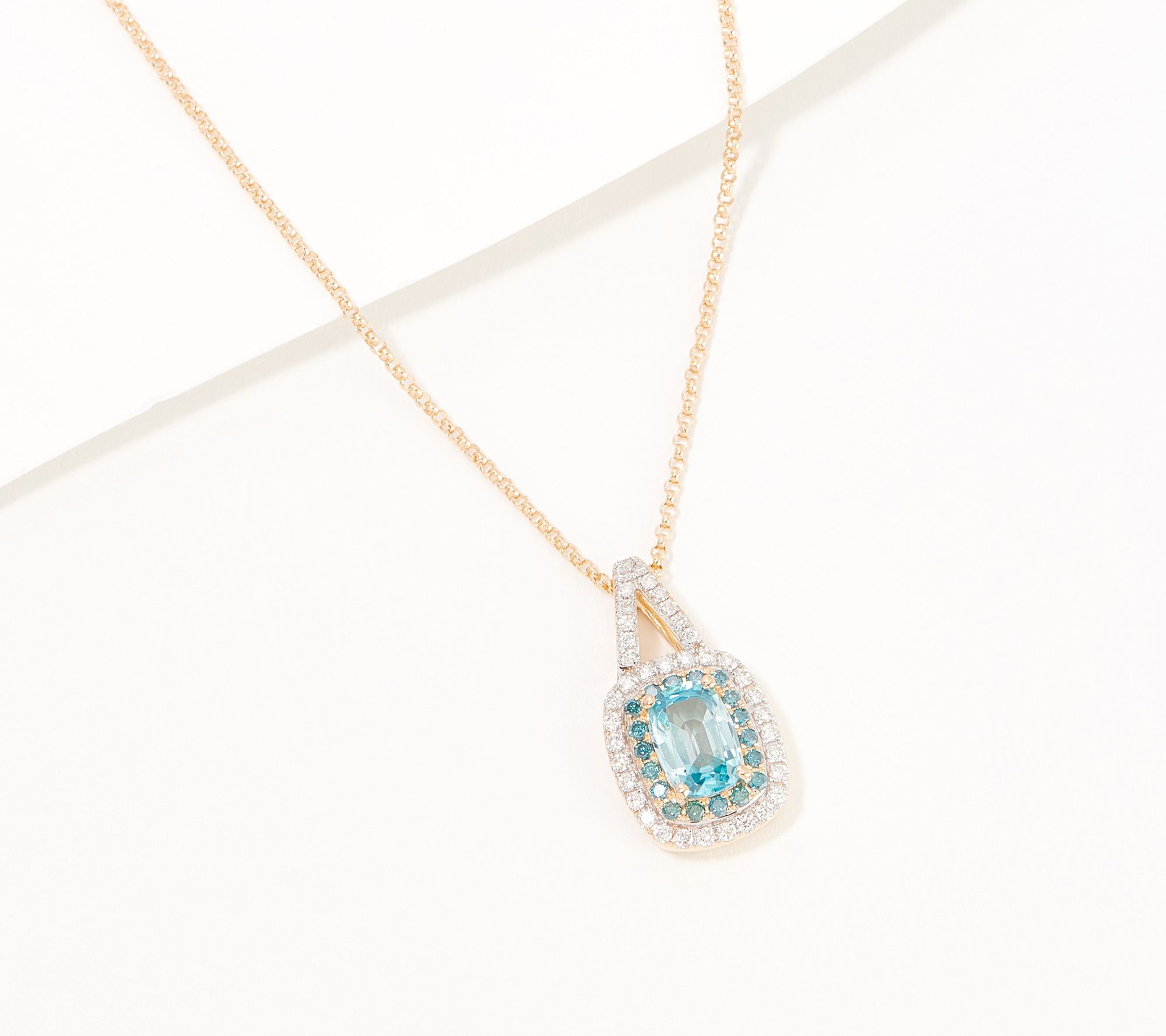 Tiffany & Co. Aquamarine Morganite and Diamond Drop Necklace