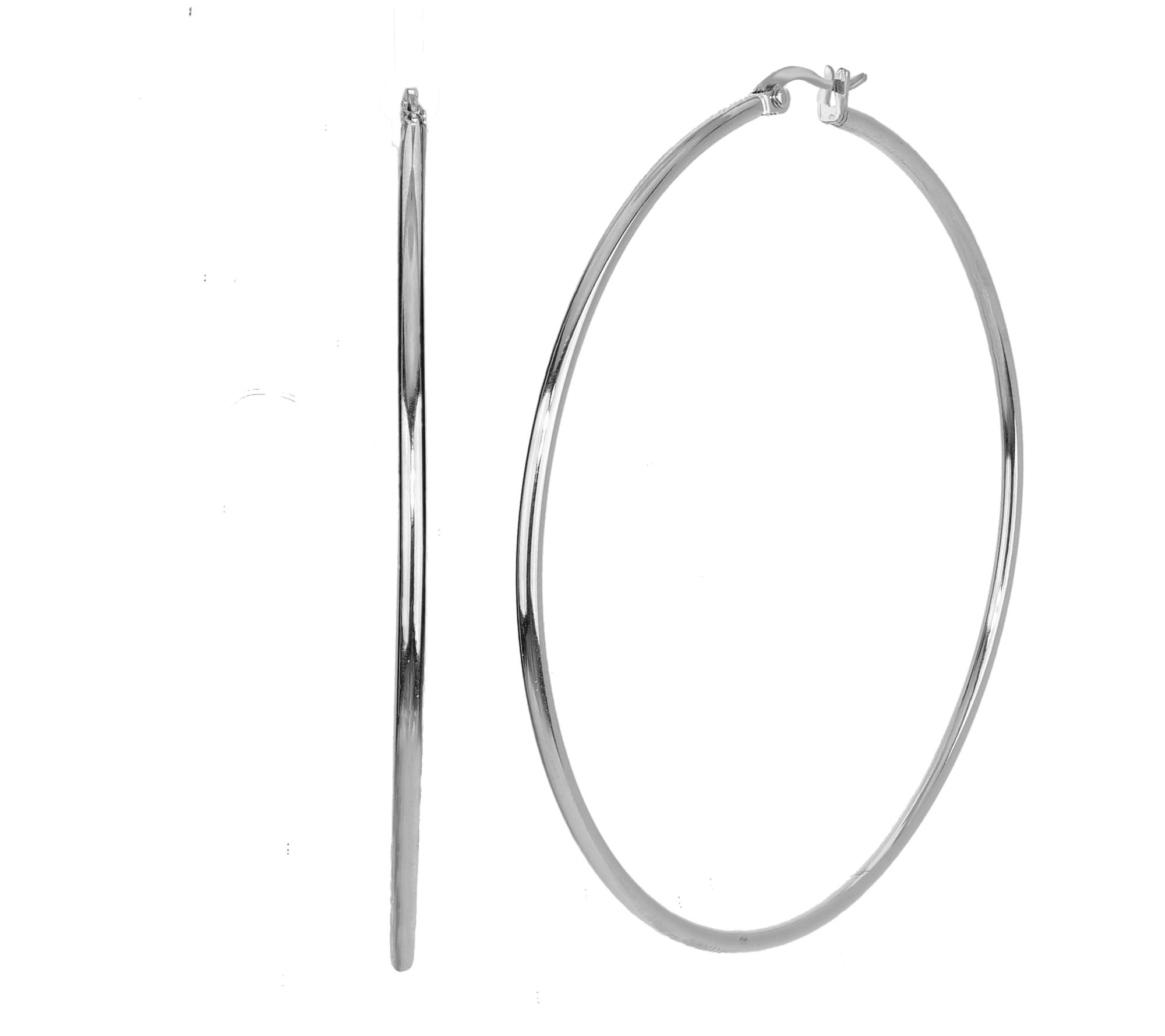 Steel By Design 3" Round Hoop Earrings