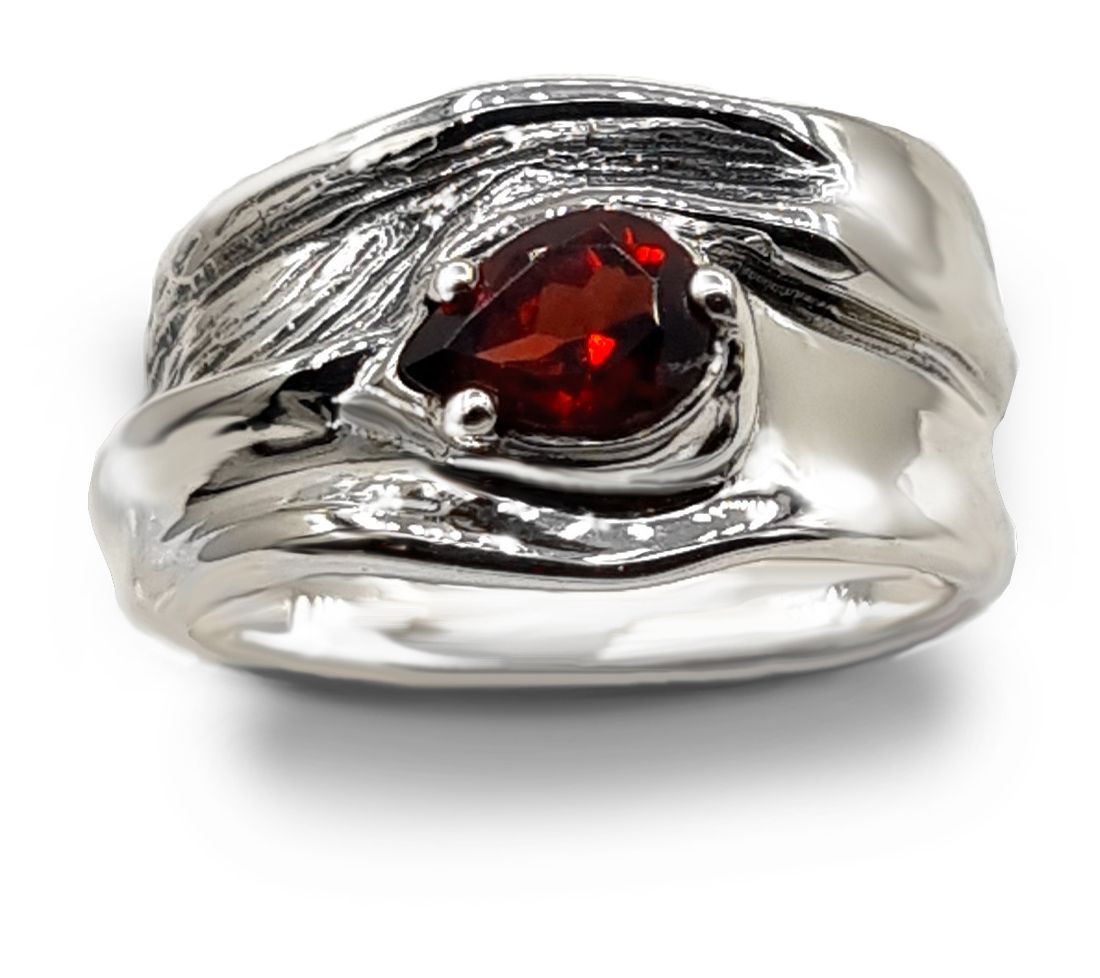 Hagit Sterling Silver Gemstone 'Ripples' Ring
