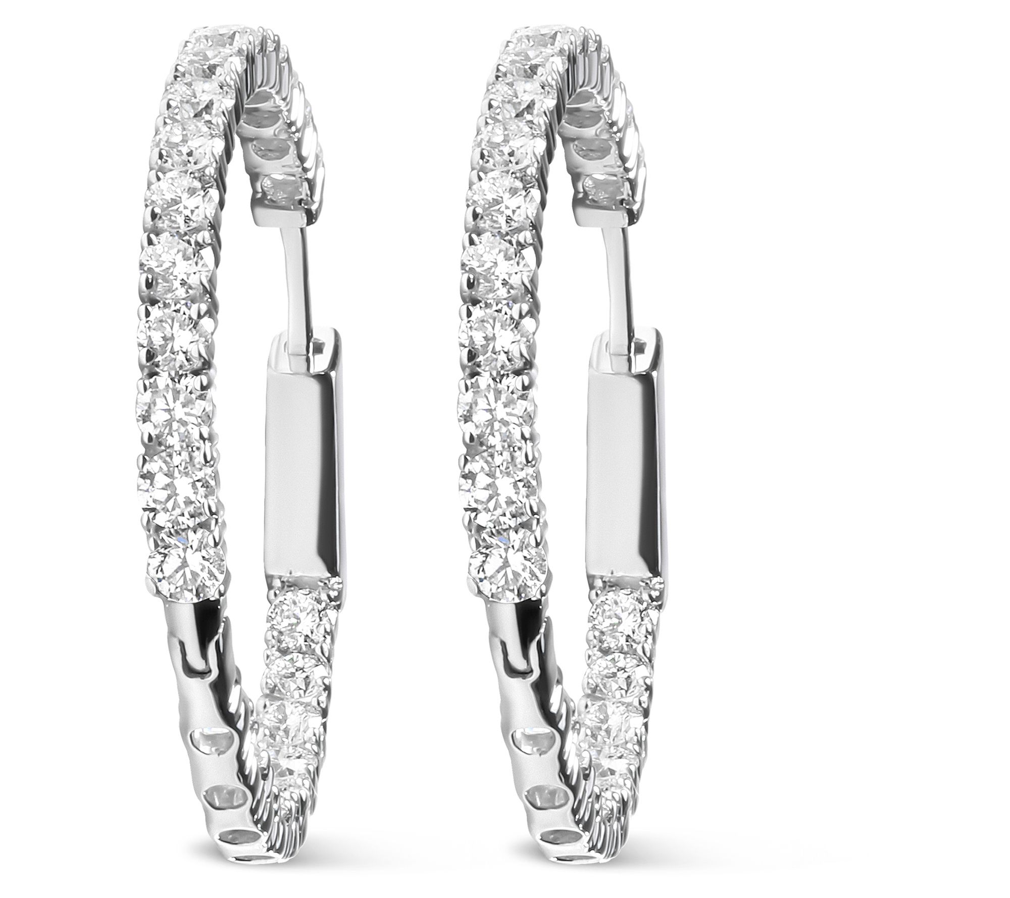 Haus of Brilliance Lab-Grown Diamond 1" Hoop Earrings, 14K