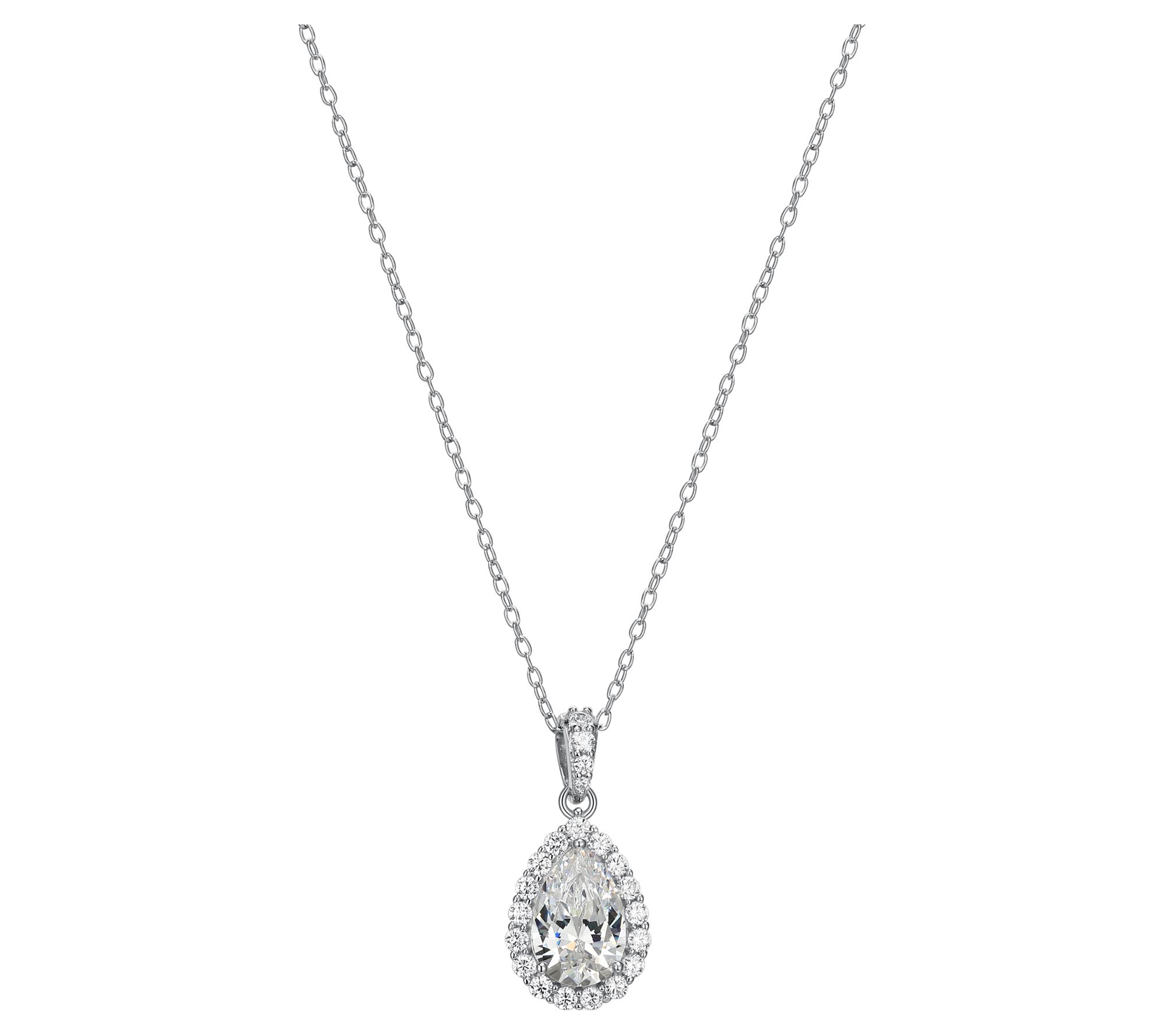 Sterling Silver 1.75 cttw Moissanite Pendant w/Chain - QVC.com