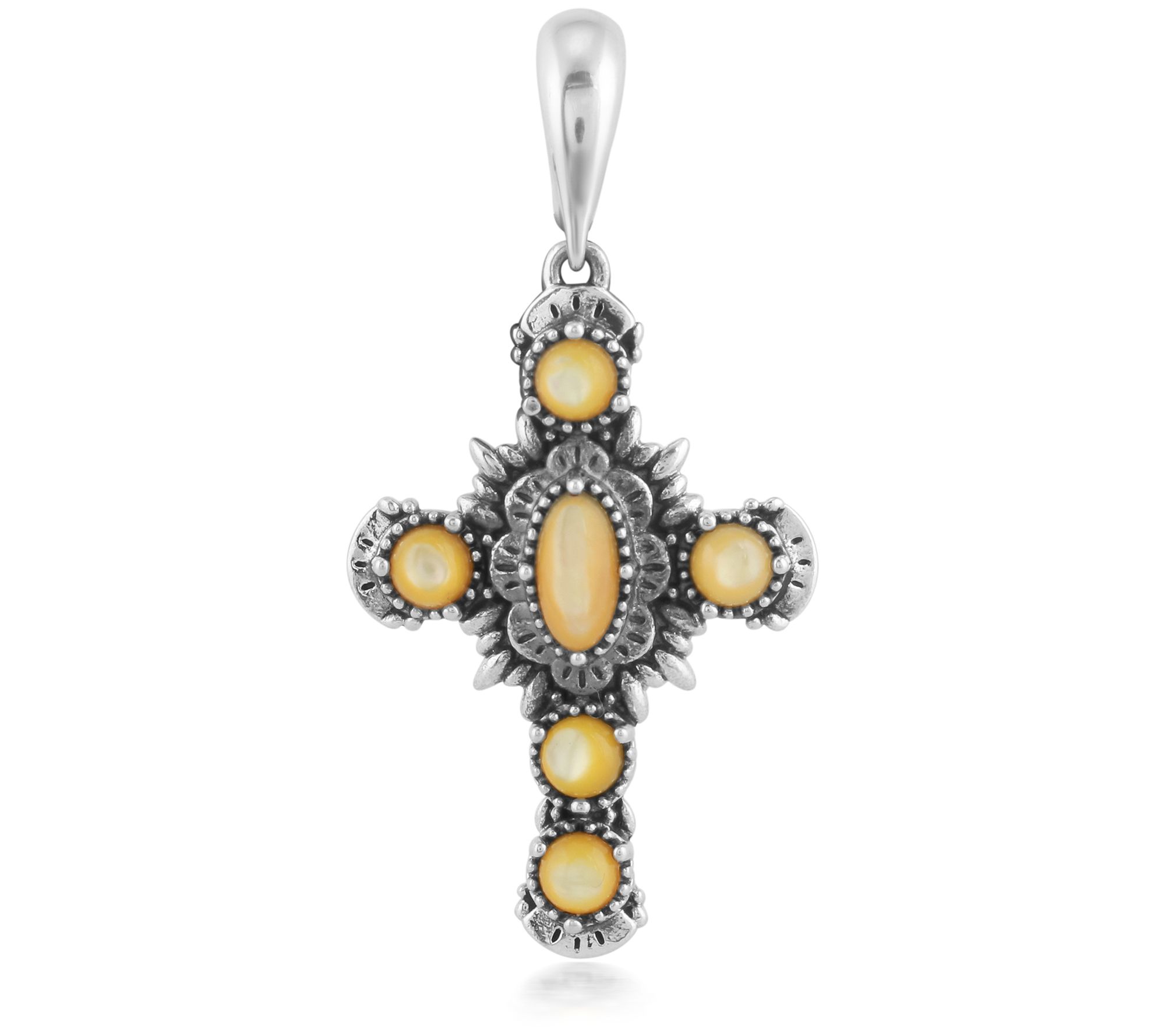 American West Sterling Silver Gemstone Cross En hancer