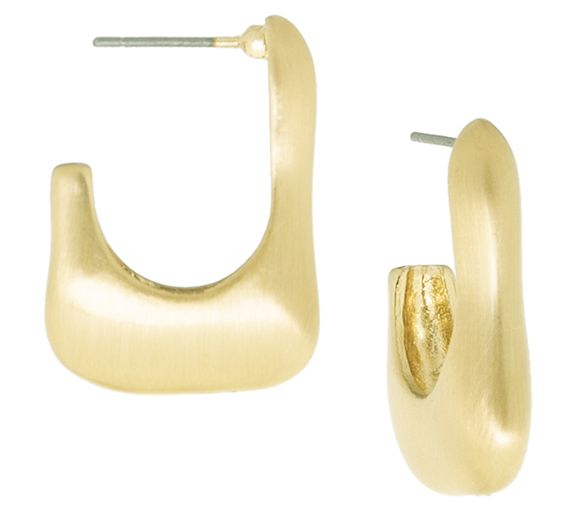 Marlyn Schiff 1" Rectangular Satin Hoop Earrings