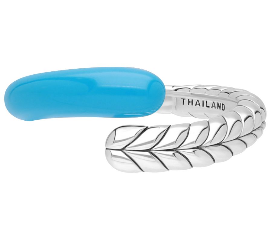 Tiffany Kay Studio Sterling Herringbone EnamelWrap Ring