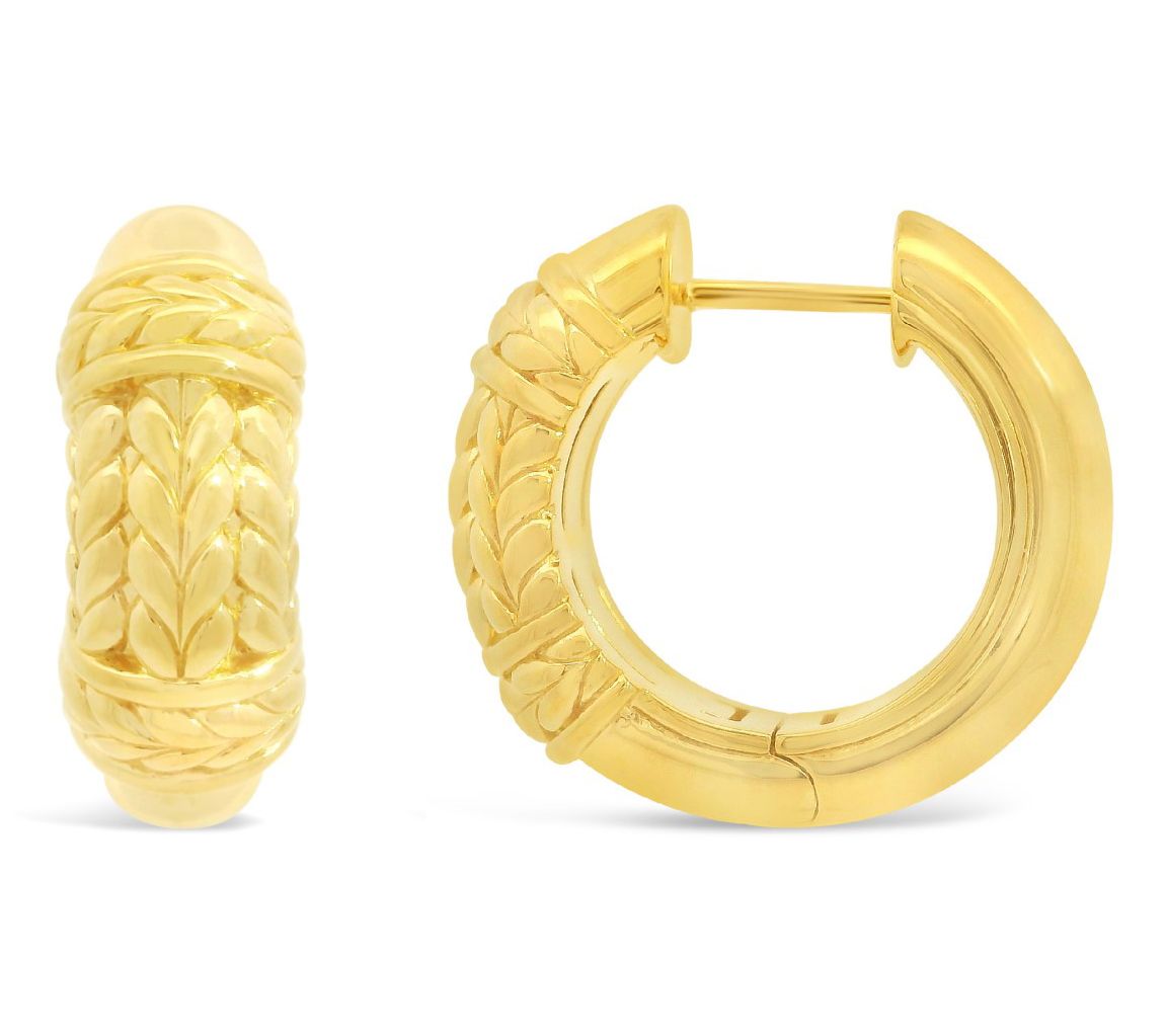 Tiffany Kay Studio 14K Gold Clad Herringbone Hoop Earrings