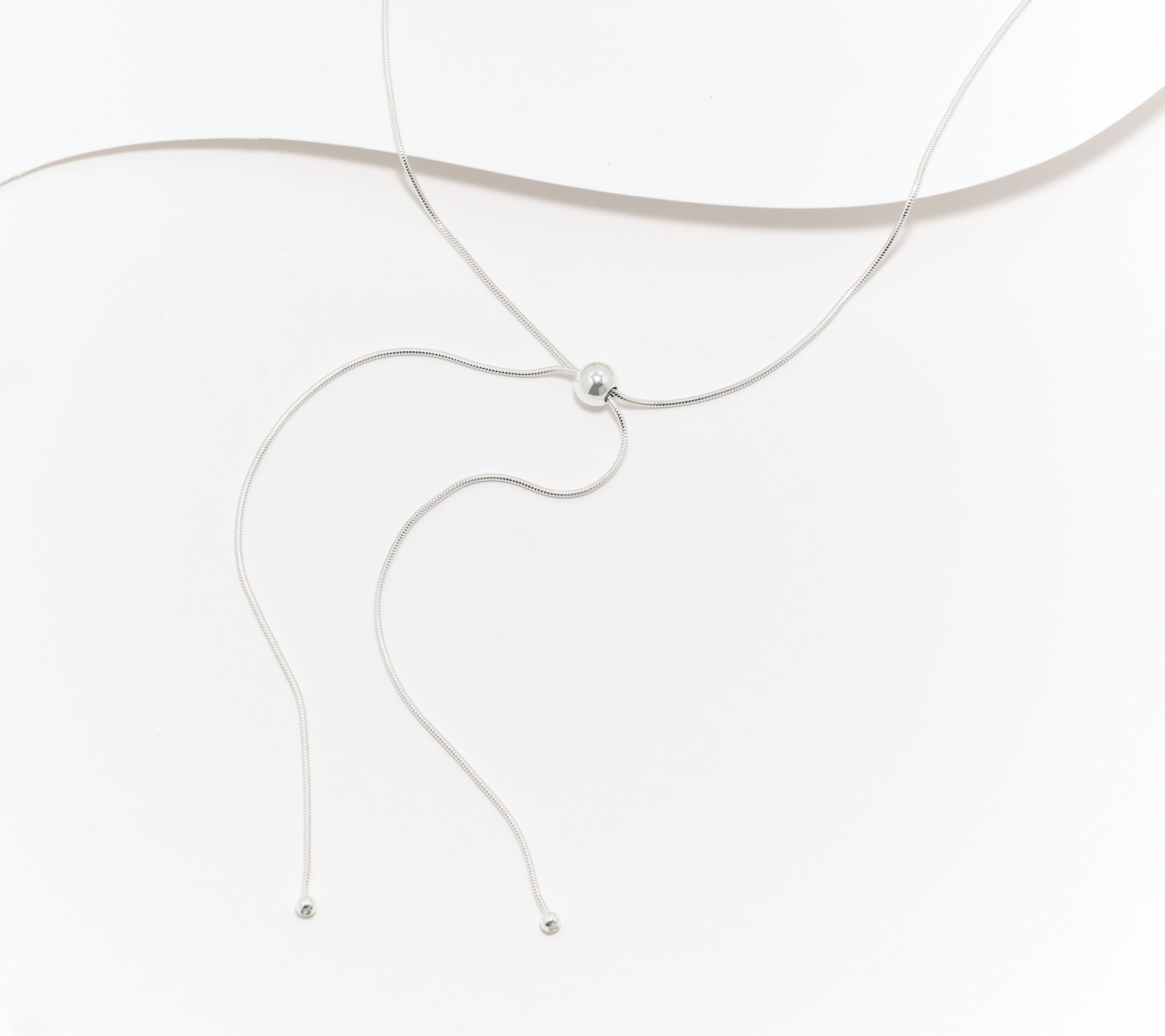 UltraFine 950 Silver 34" Adjustable Sliding Bead Necklace