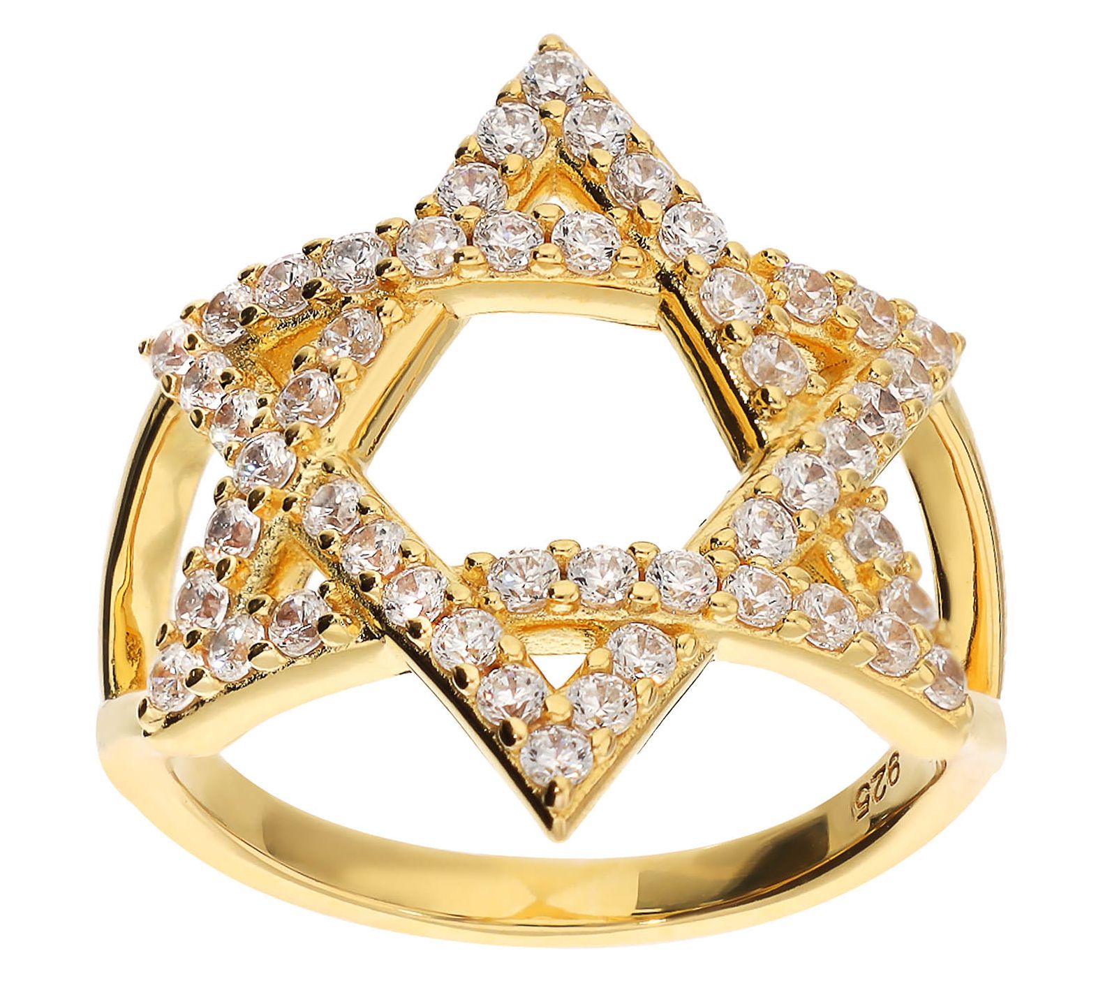 Diamonique 0.75 cttw Star Of David Ring, Sterling Silver