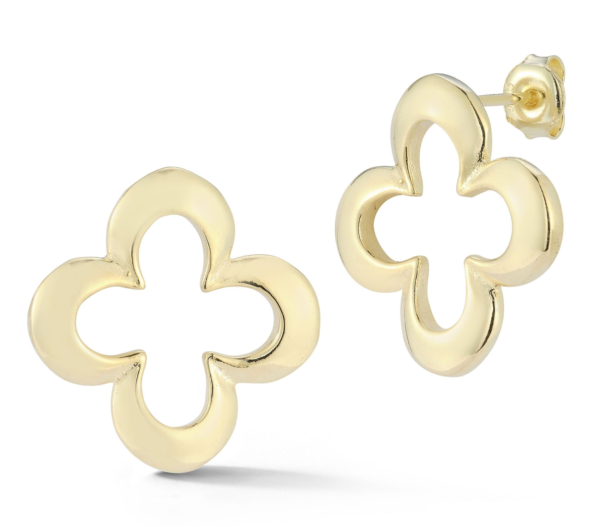 Sterlina Silver Open Clover Stud Earrings, Sterling