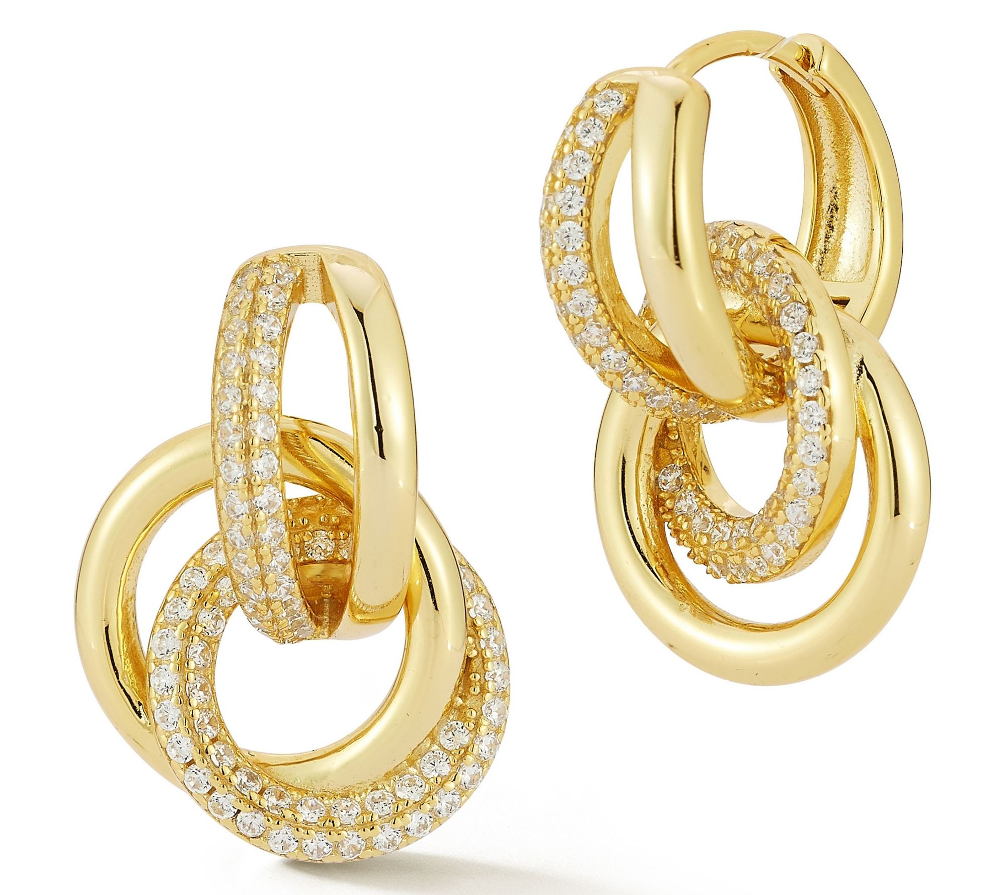 Rachel Zoe Pave Interlocking H oop Earrings, S terling