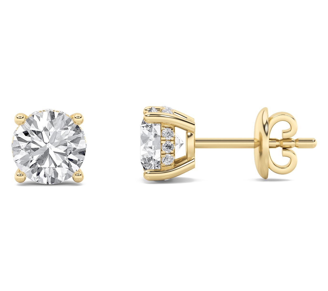 Fire Light 2.00 cttw Lab Grown Diamond Stud Earrings, 14K Gold