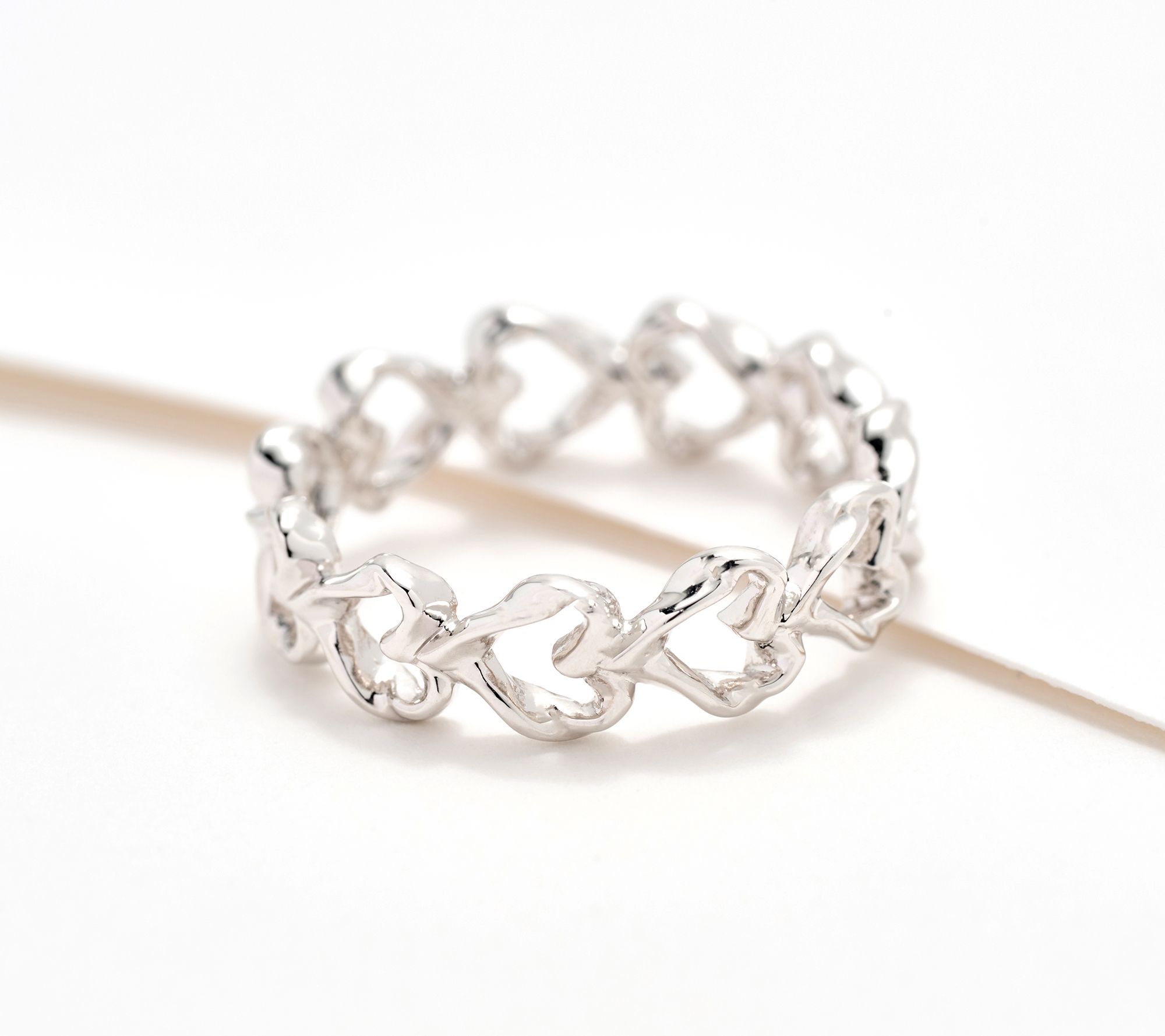 Christian James by Scott Grimes Sterling Silver Ripple Heart Eternity Band