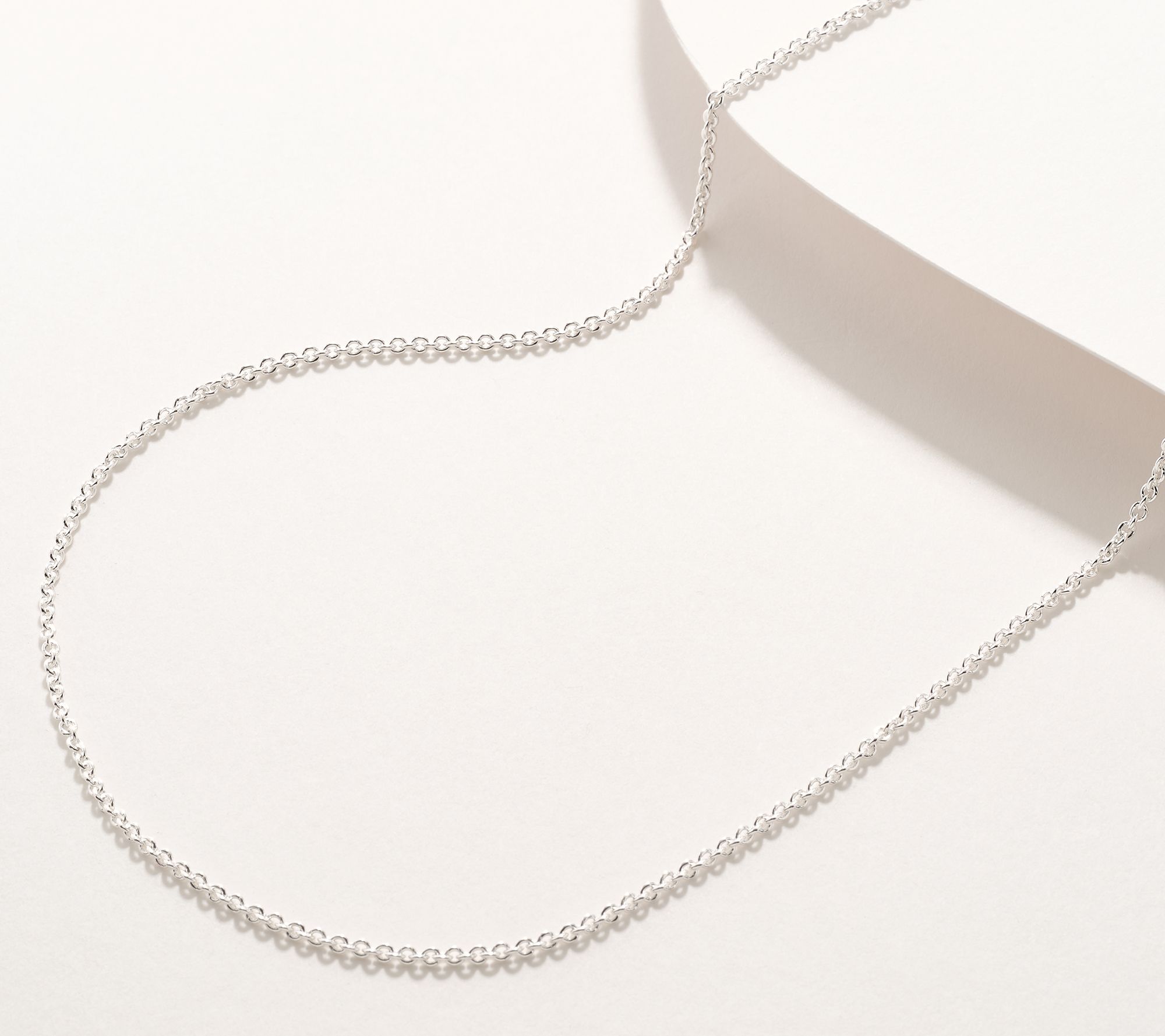 UltraFine 950 Silver Adjustable Rolo Chain 24" Necklace