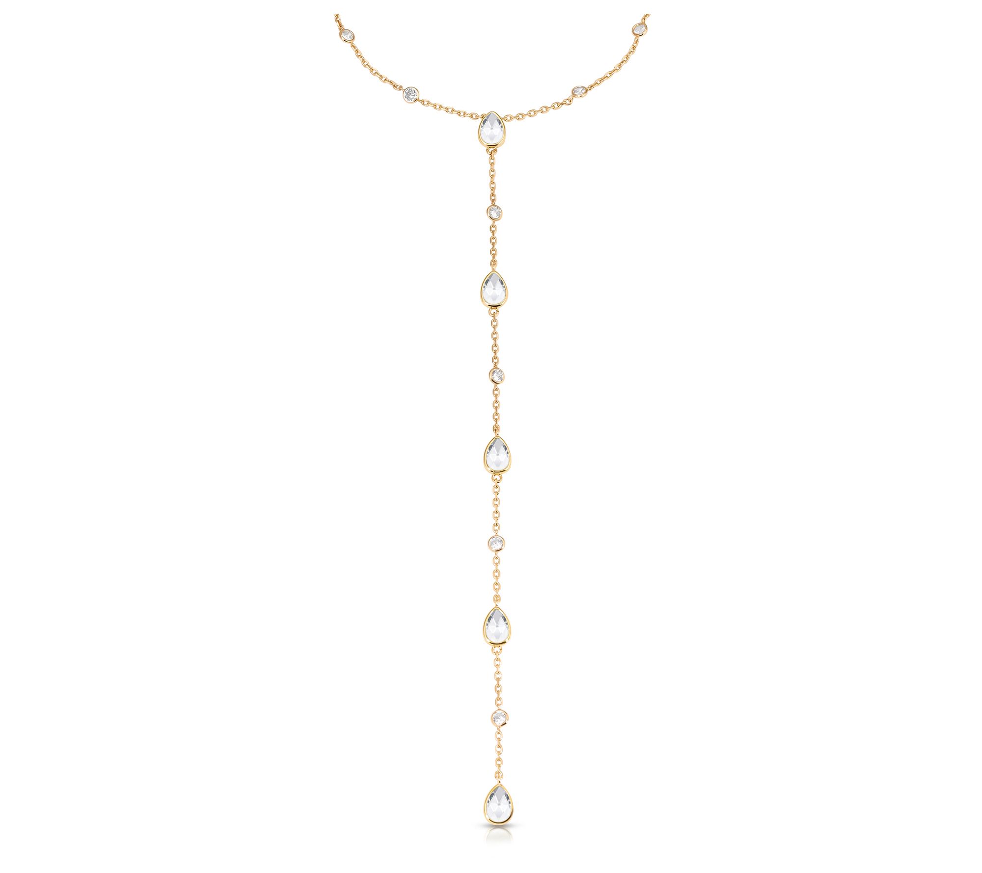 Ettika Pear & Round Station Lariat Necklace