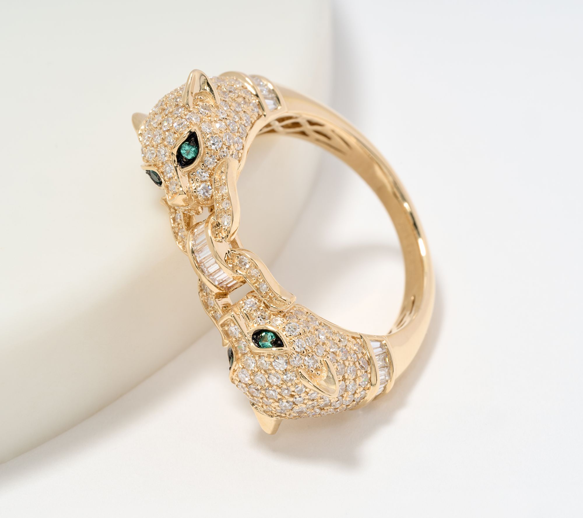 Effy 14K Gold Diamond & Natural Emerald Ring