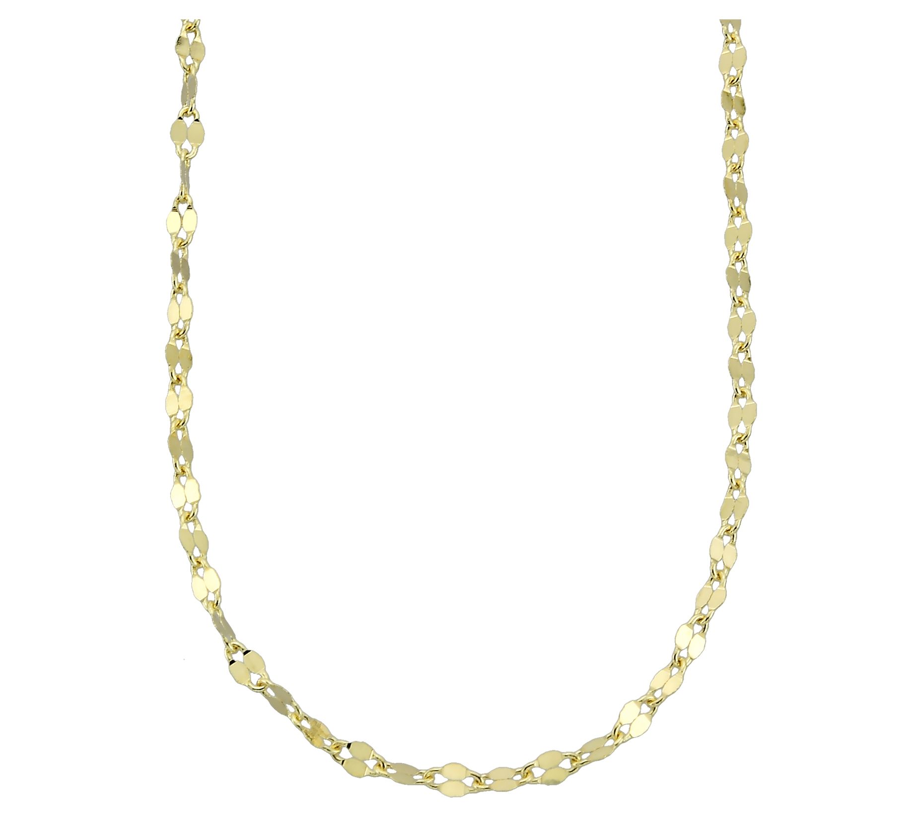 Adorna 14K Gold 1.6mm Solid Mirror Link Necklace