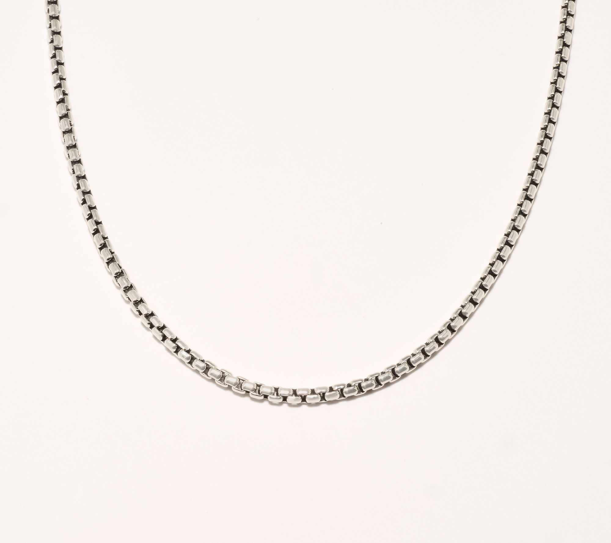 JAI Sterling Silver 3.7mm 24" Box Chain Necklace, 32.0g