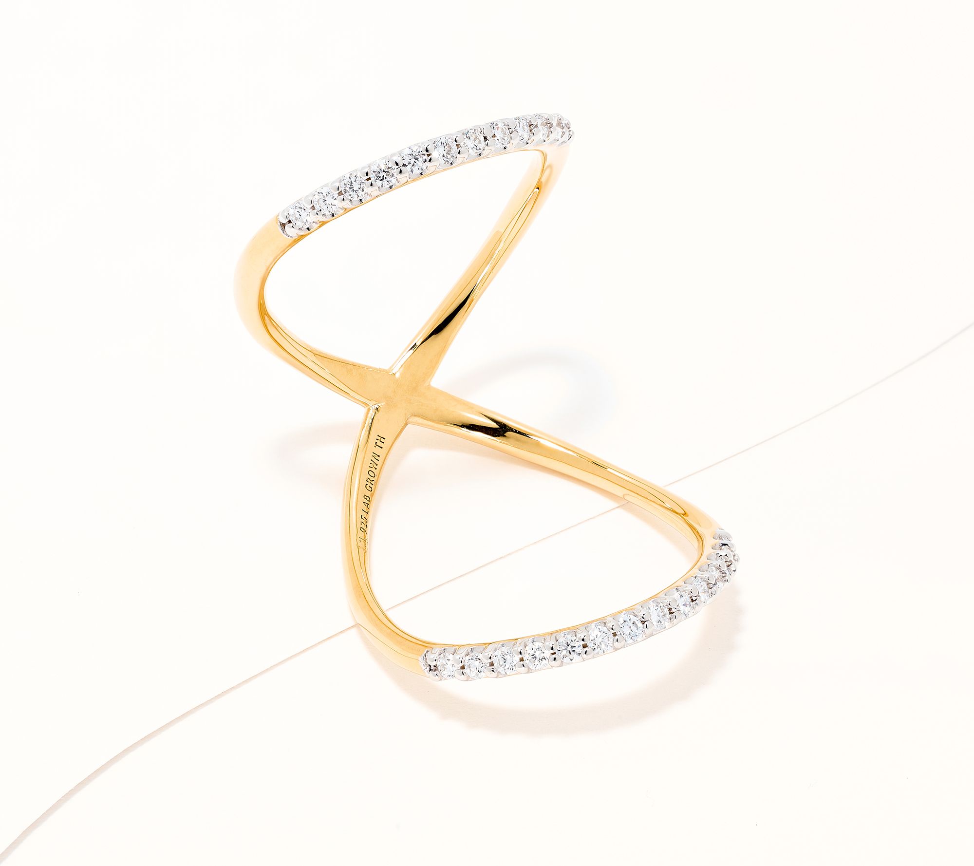 JEN by Jennifer Miller Criss Cross Pave Lab Grown Diamond Ring