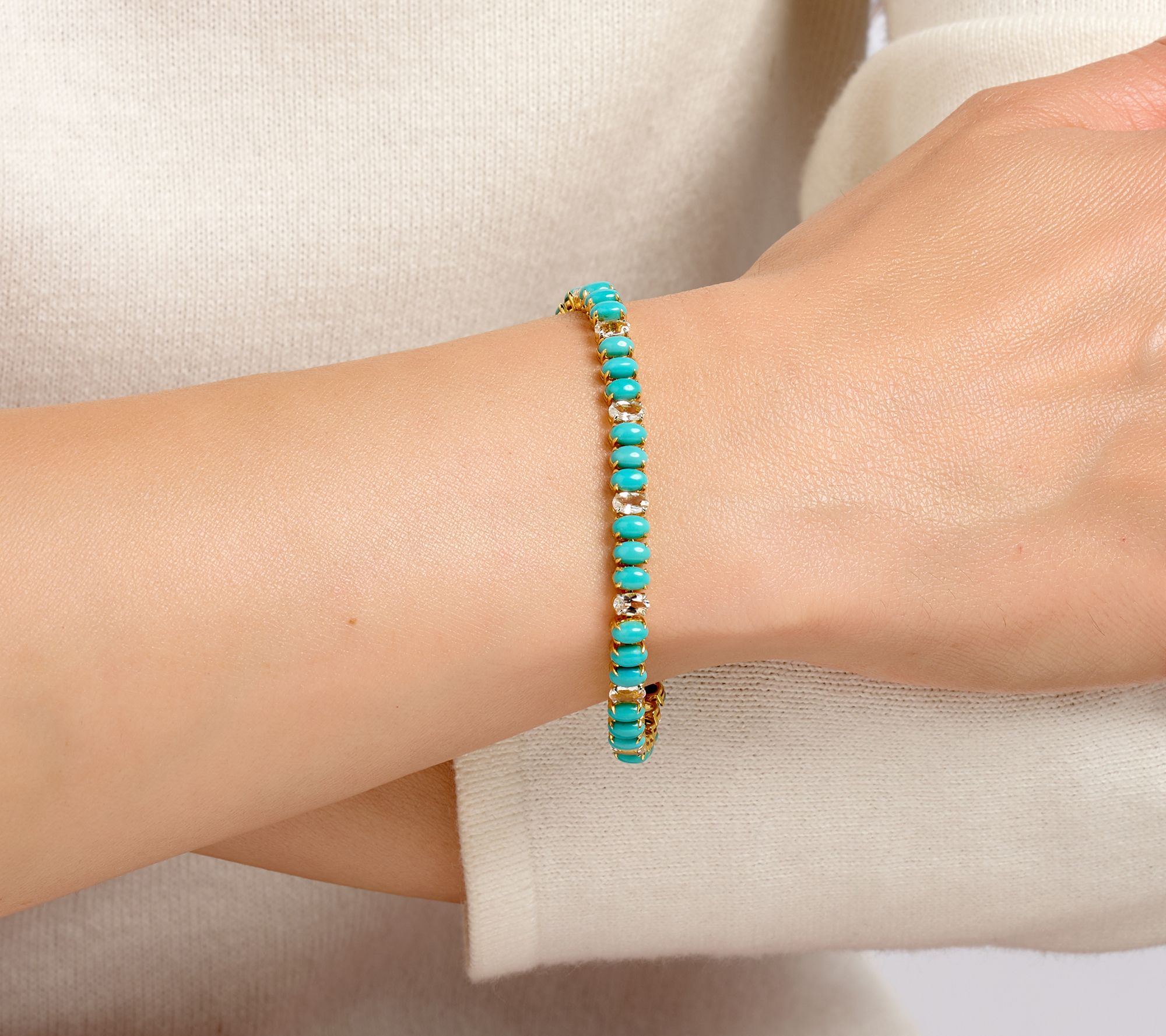 Affinity Gems North-South Sleeping Beauty Oval Tennis Bracelet